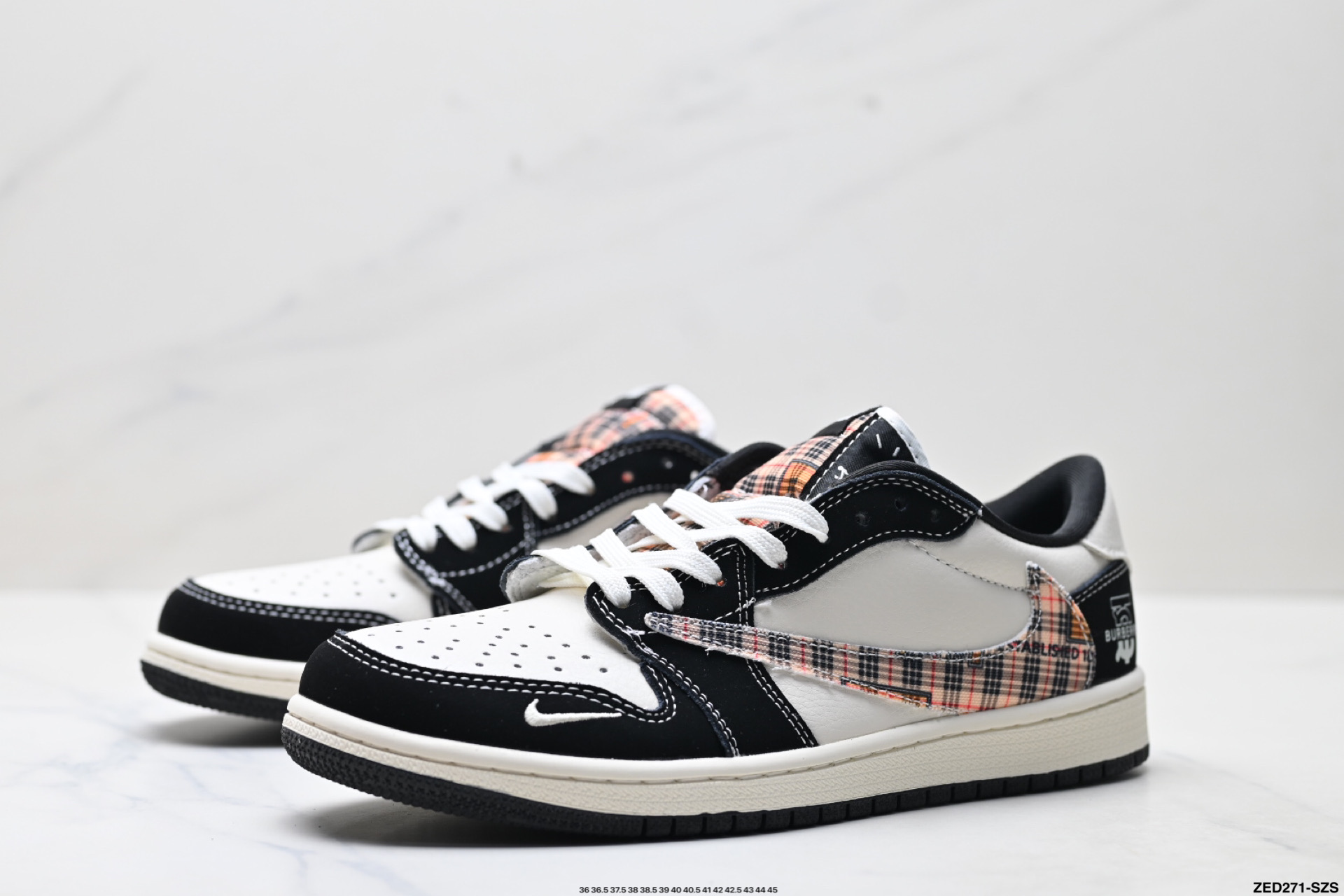 Nike Air Jordan 1 x Travis Scott AJ1倒勾 乔一倒钩 ‘DIY’定制 耐克 低帮文化篮球鞋 XS2025-048