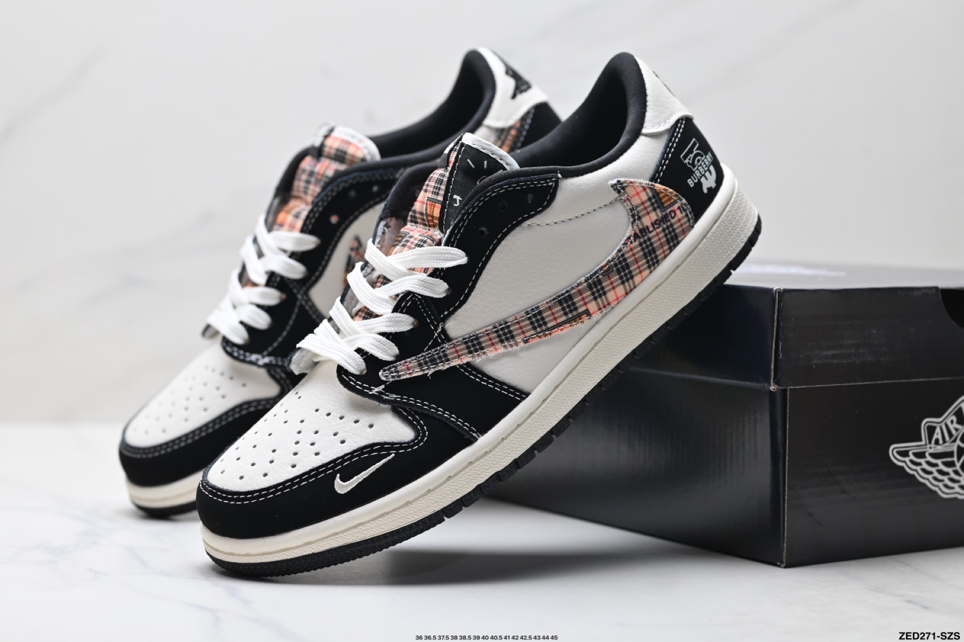 Nike Air Jordan 1 x Travis Scott AJ1倒勾 乔一倒钩 ‘DIY’定制 耐克 低帮文化篮球鞋 XS2025-048