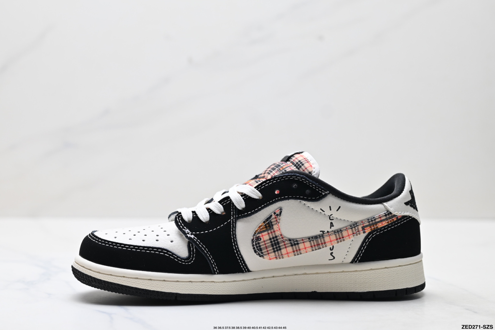 Nike Air Jordan 1 x Travis Scott AJ1倒勾 乔一倒钩 ‘DIY’定制 耐克 低帮文化篮球鞋 XS2025-048