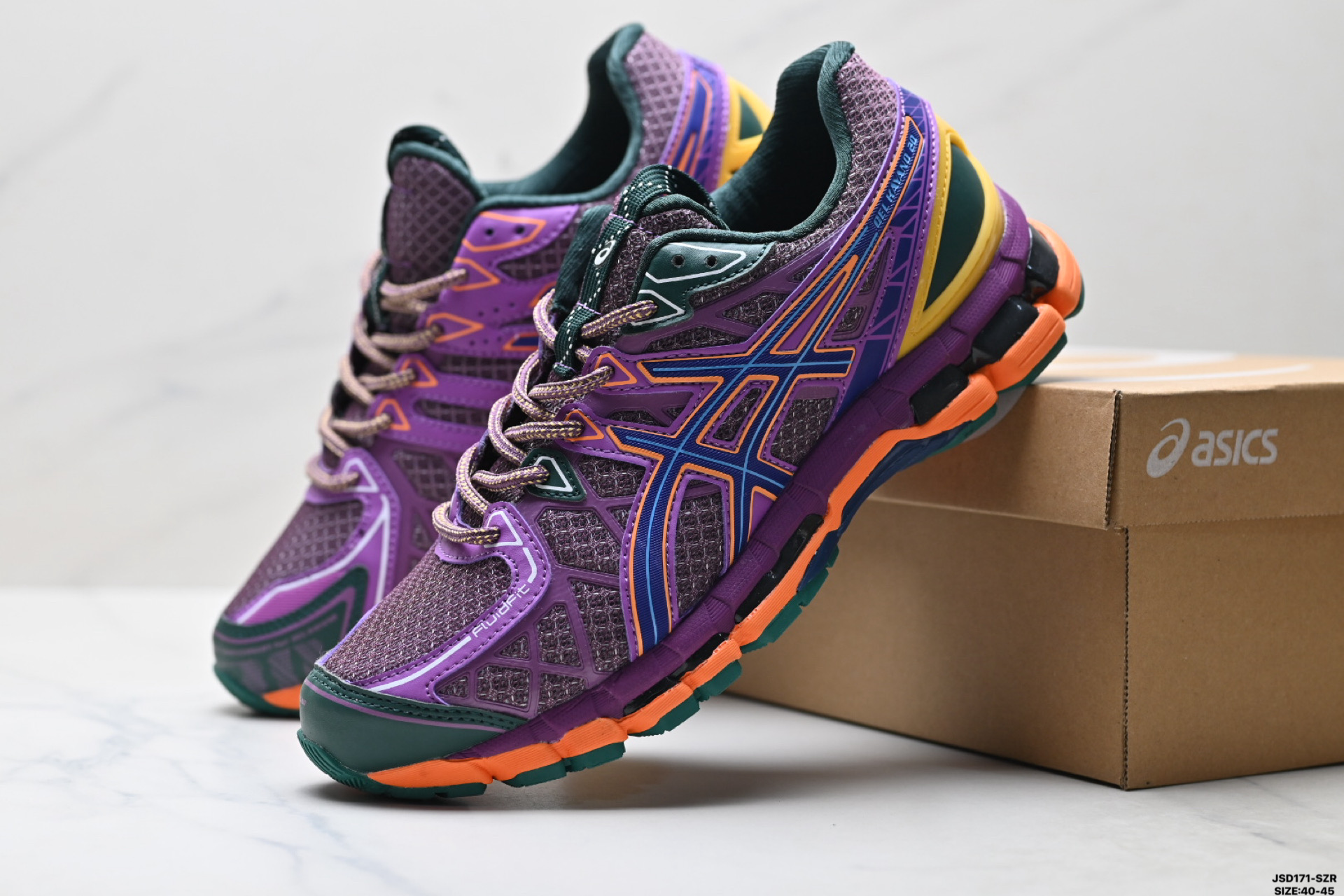 Asics Gel-Kinetic Fluent 亚瑟士 复古休闲运动鞋厚底增高老爹鞋 1203A591-021