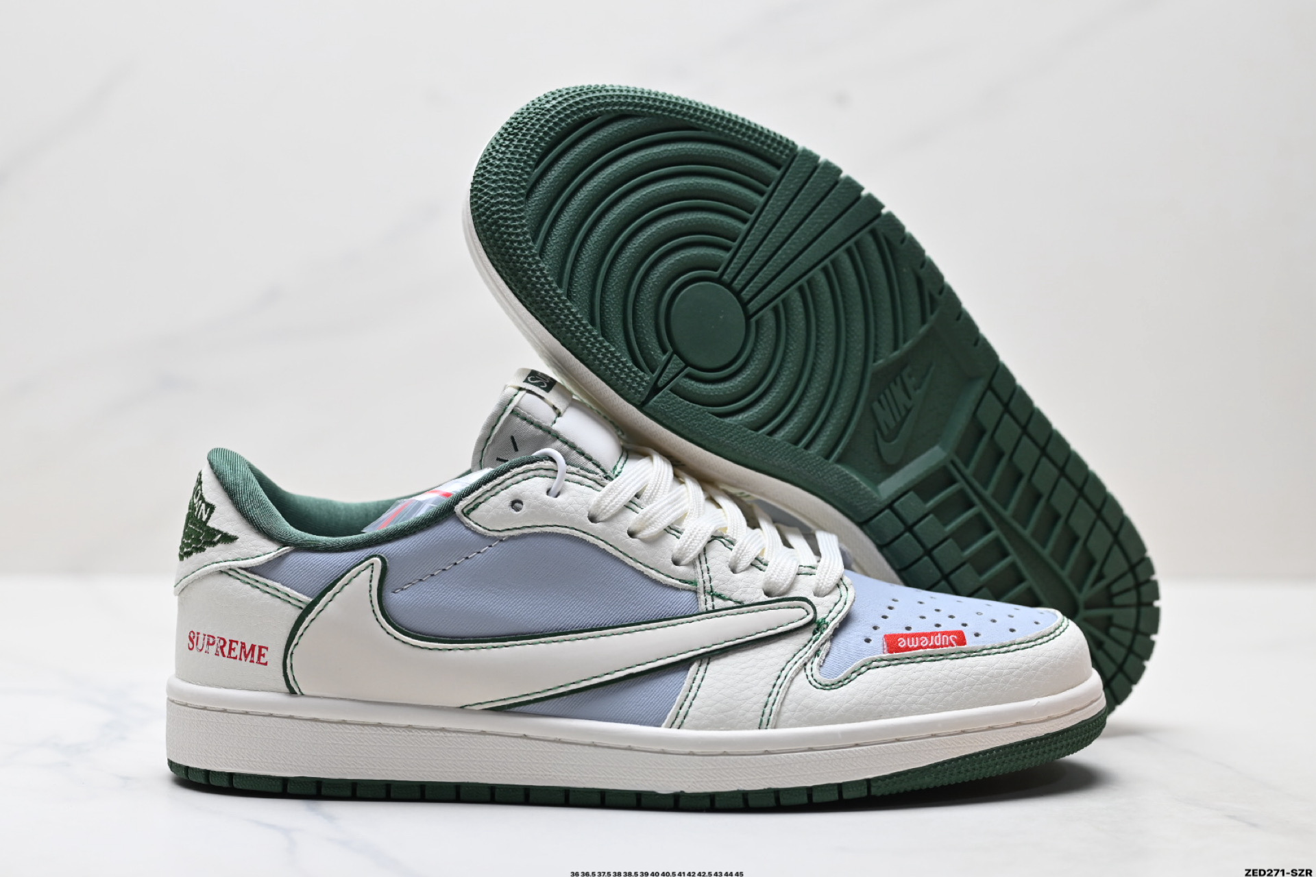 Nike Air Jordan 1 x Travis Scott AJ1倒勾 乔一倒钩 ‘DIY’定制 耐克 低帮文化篮球鞋 JW1188-149