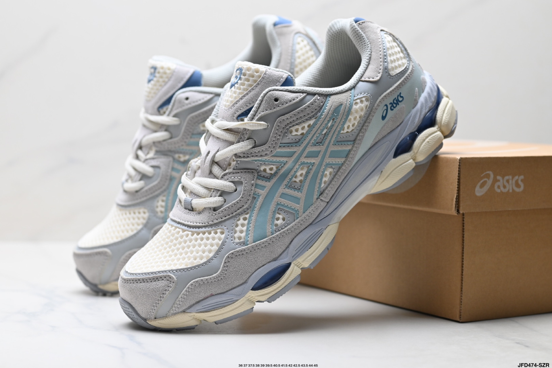 ASICS GEL-NYC 亚瑟士 透气网眼鞋面 配合部分合成革材质 采用全新AHAR+橡胶材质 更加耐磨 1203A372-600