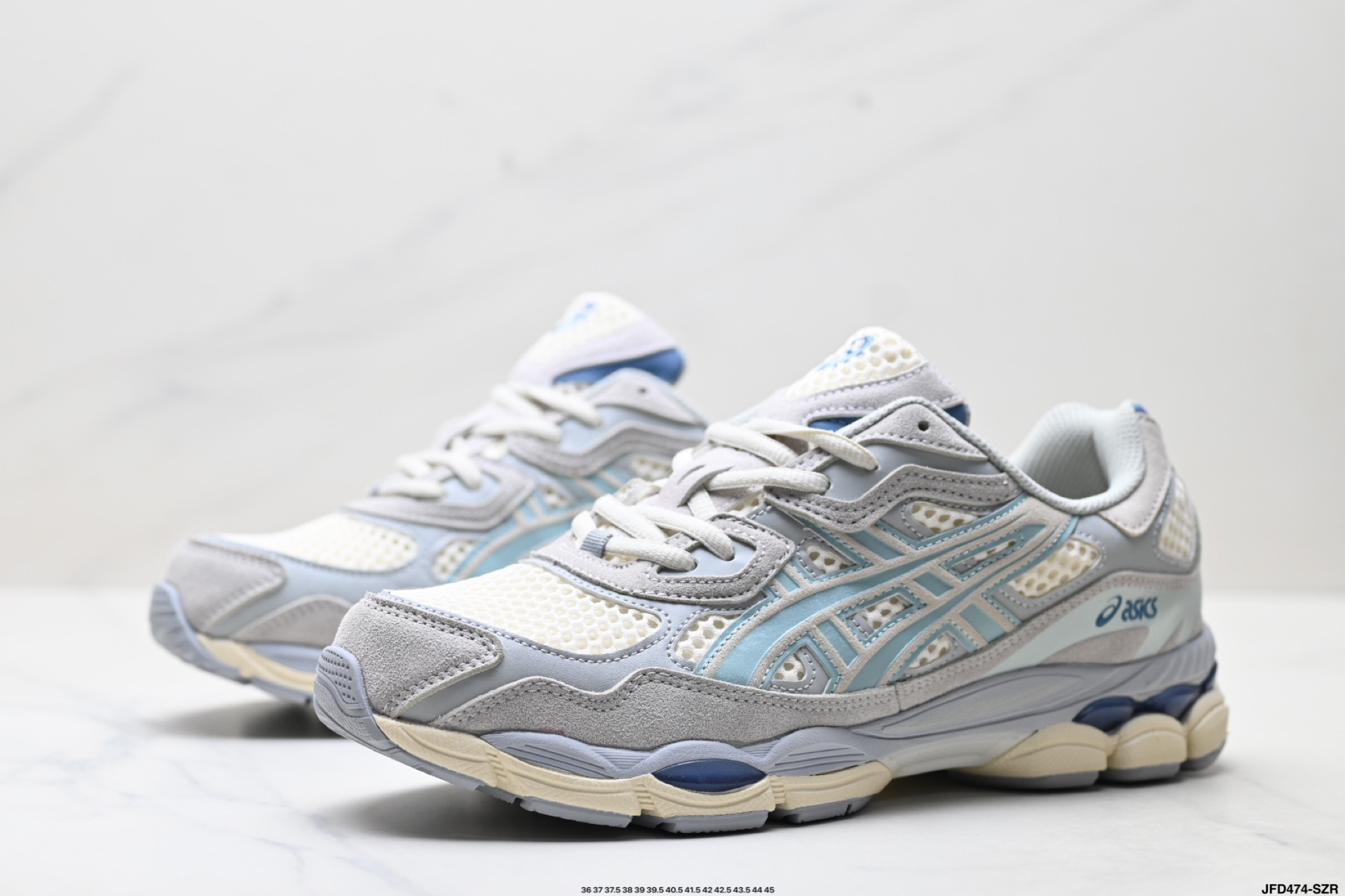 ASICS GEL-NYC 亚瑟士 透气网眼鞋面 配合部分合成革材质 采用全新AHAR+橡胶材质 更加耐磨 1203A372-600