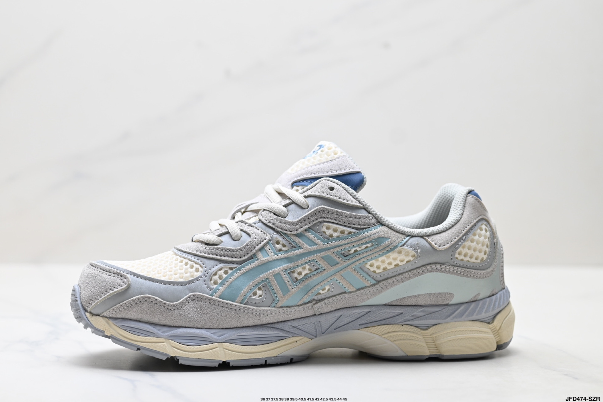 ASICS GEL-NYC 亚瑟士 透气网眼鞋面 配合部分合成革材质 采用全新AHAR+橡胶材质 更加耐磨 1203A372-600