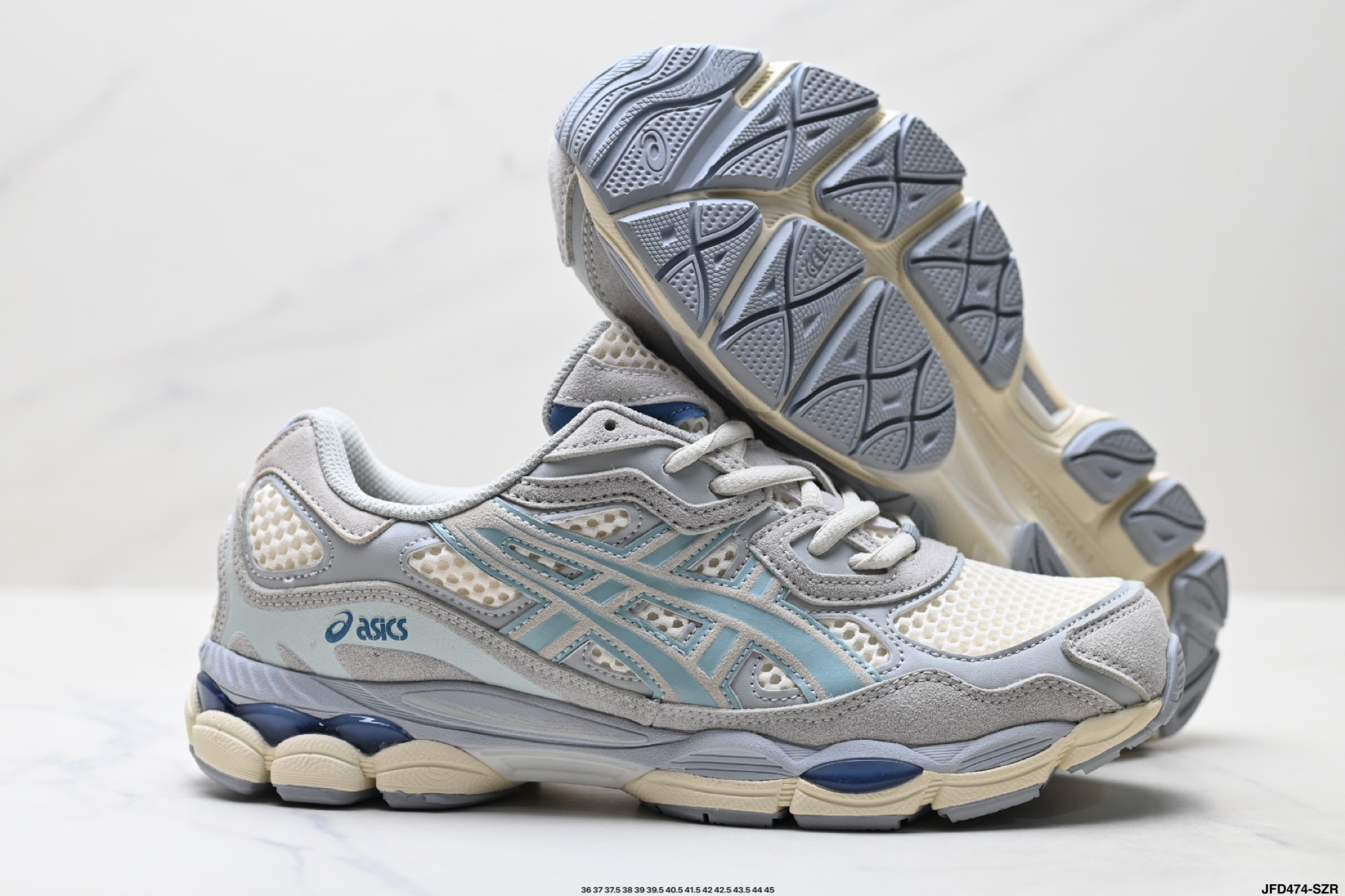 ASICS GEL-NYC 亚瑟士 透气网眼鞋面 配合部分合成革材质 采用全新AHAR+橡胶材质 更加耐磨 1203A372-600