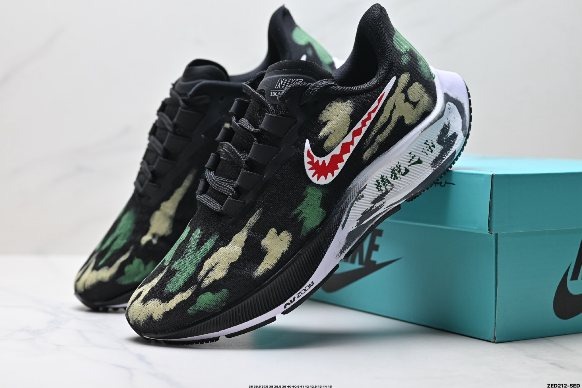 Nike Air Zoom Pegasus 45 ’DIY定制’系列耐克 超级飞马涡轮增压马拉松休闲运动慢跑鞋 BQ9647-220