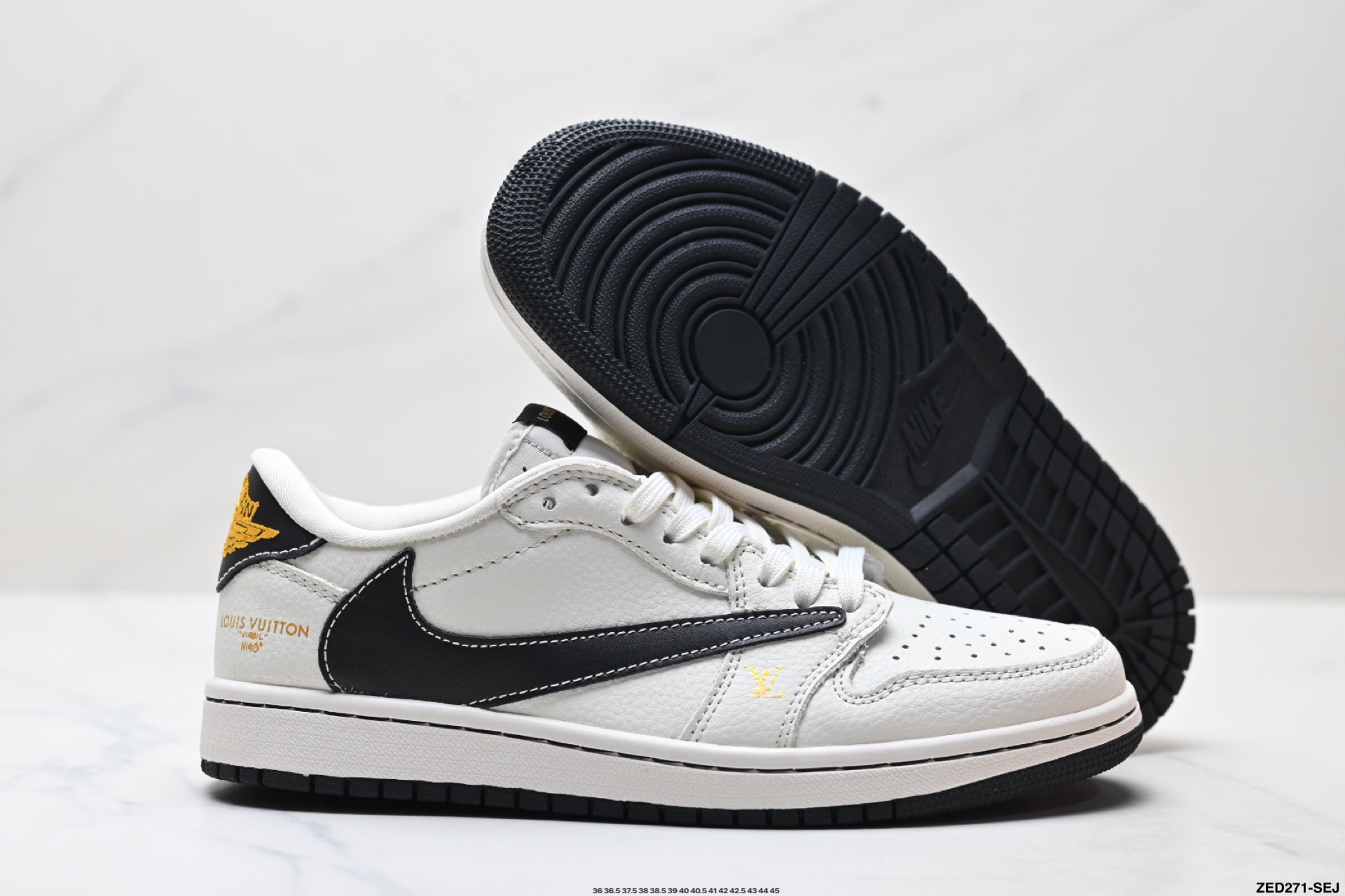 Nike Air Jordan 1 x Travis Scott AJ1倒勾 乔一倒钩 ‘DIY’定制 耐克 低帮文化篮球鞋 JW1188-144