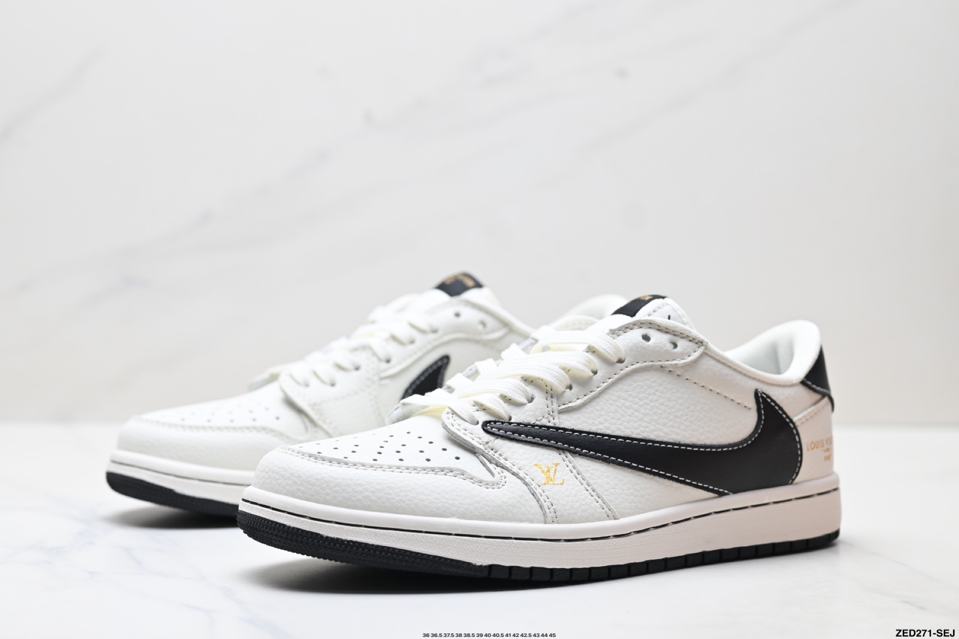 Nike Air Jordan 1 x Travis Scott AJ1倒勾 乔一倒钩 ‘DIY’定制 耐克 低帮文化篮球鞋 JW1188-144