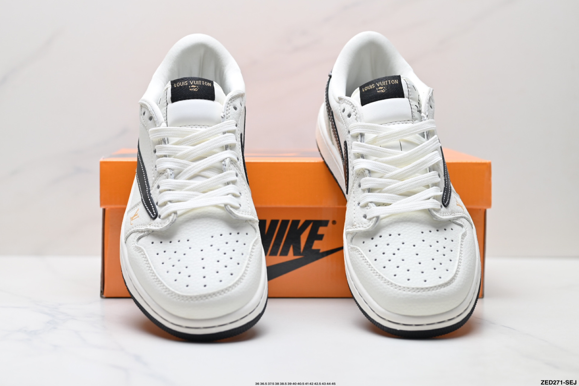 Nike Air Jordan 1 x Travis Scott AJ1倒勾 乔一倒钩 ‘DIY’定制 耐克 低帮文化篮球鞋 JW1188-144