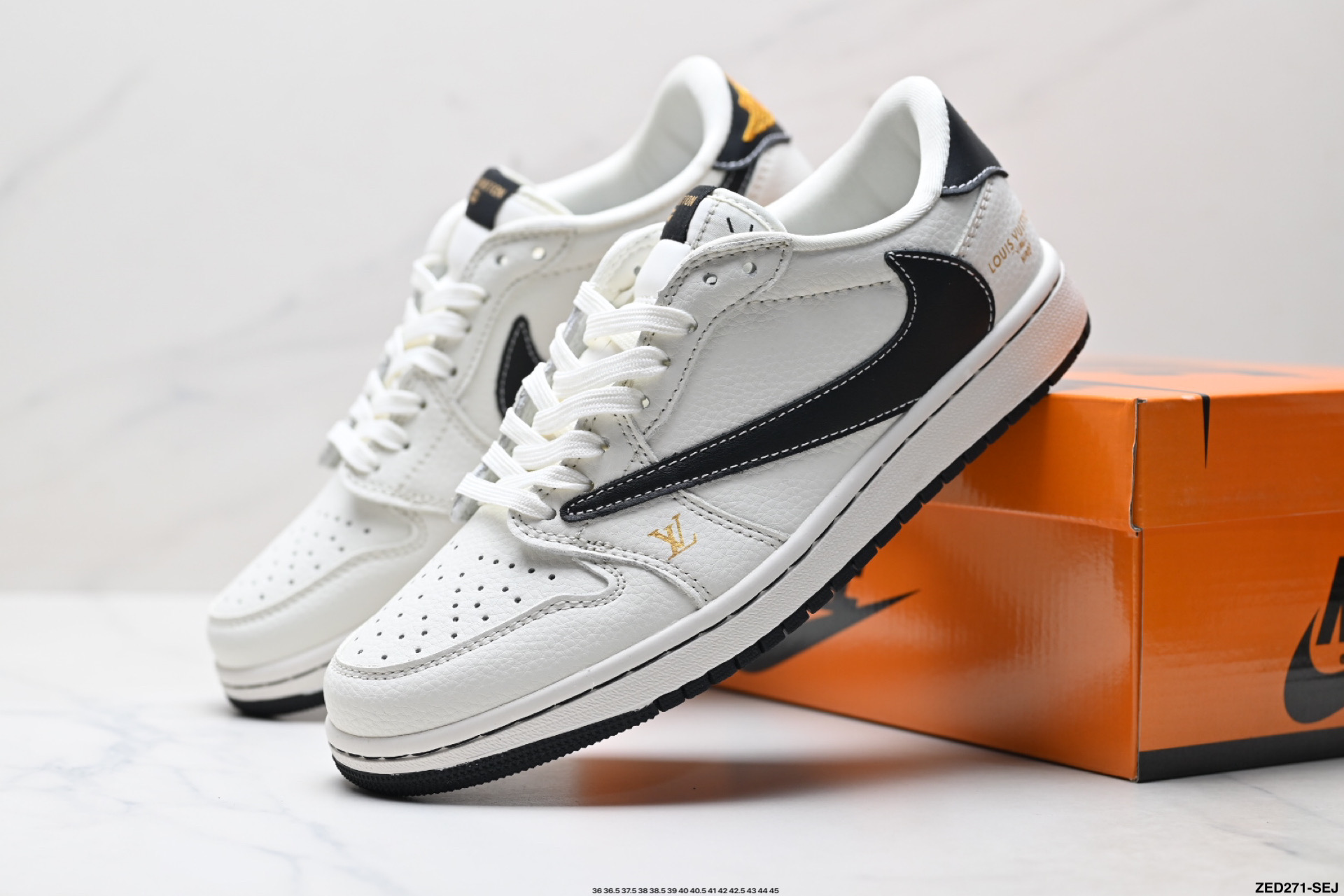 Nike Air Jordan 1 x Travis Scott AJ1倒勾 乔一倒钩 ‘DIY’定制 耐克 低帮文化篮球鞋 JW1188-144