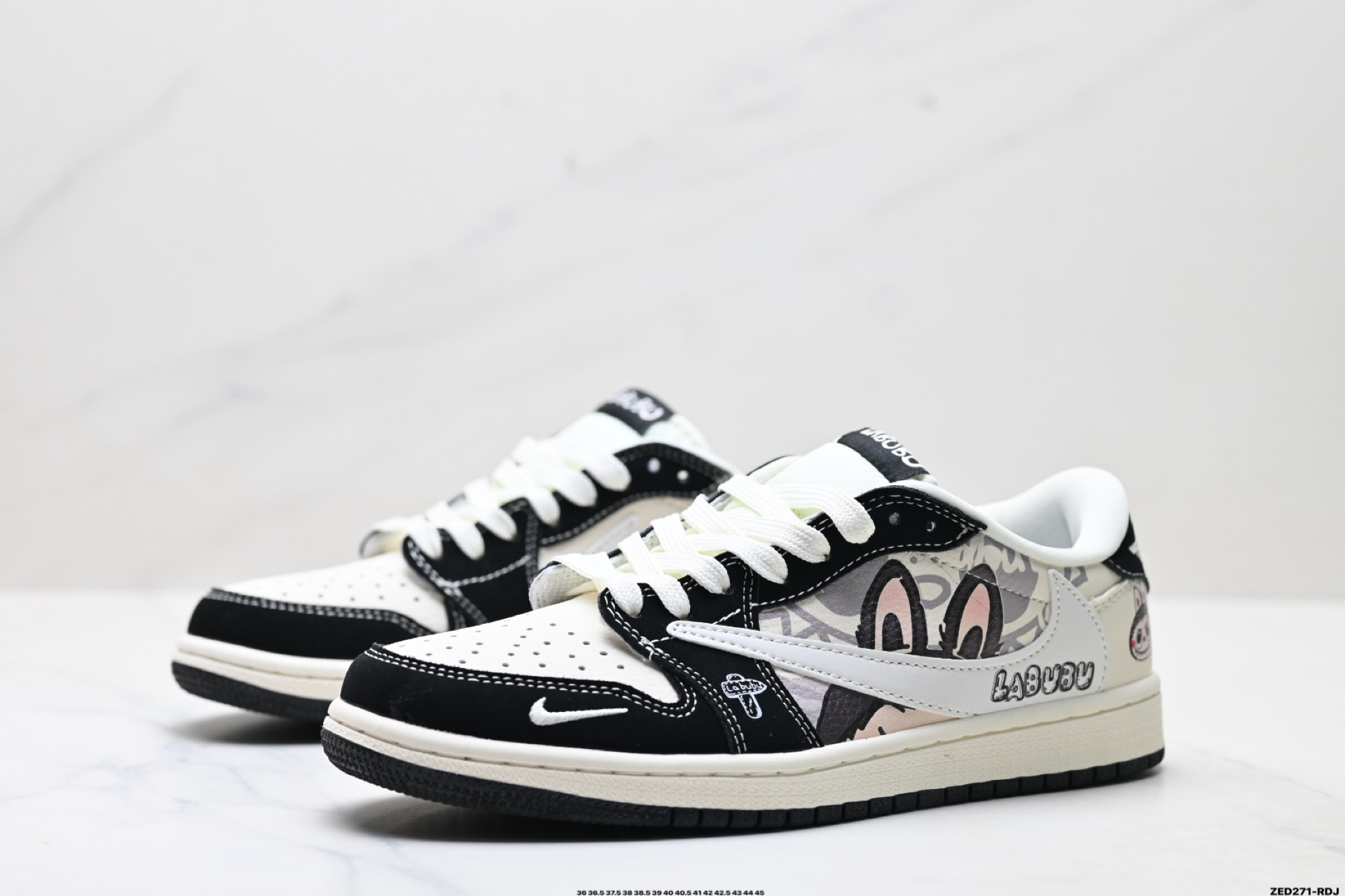 Nike Air Jordan 1 x Travis Scott AJ1倒勾 乔一倒钩 ‘DIY’定制 耐克 低帮文化篮球鞋 DX1888-096