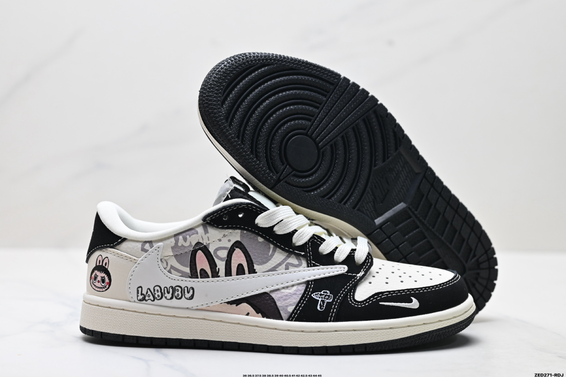 Nike Air Jordan 1 x Travis Scott AJ1倒勾 乔一倒钩 ‘DIY’定制 耐克 低帮文化篮球鞋 DX1888-096