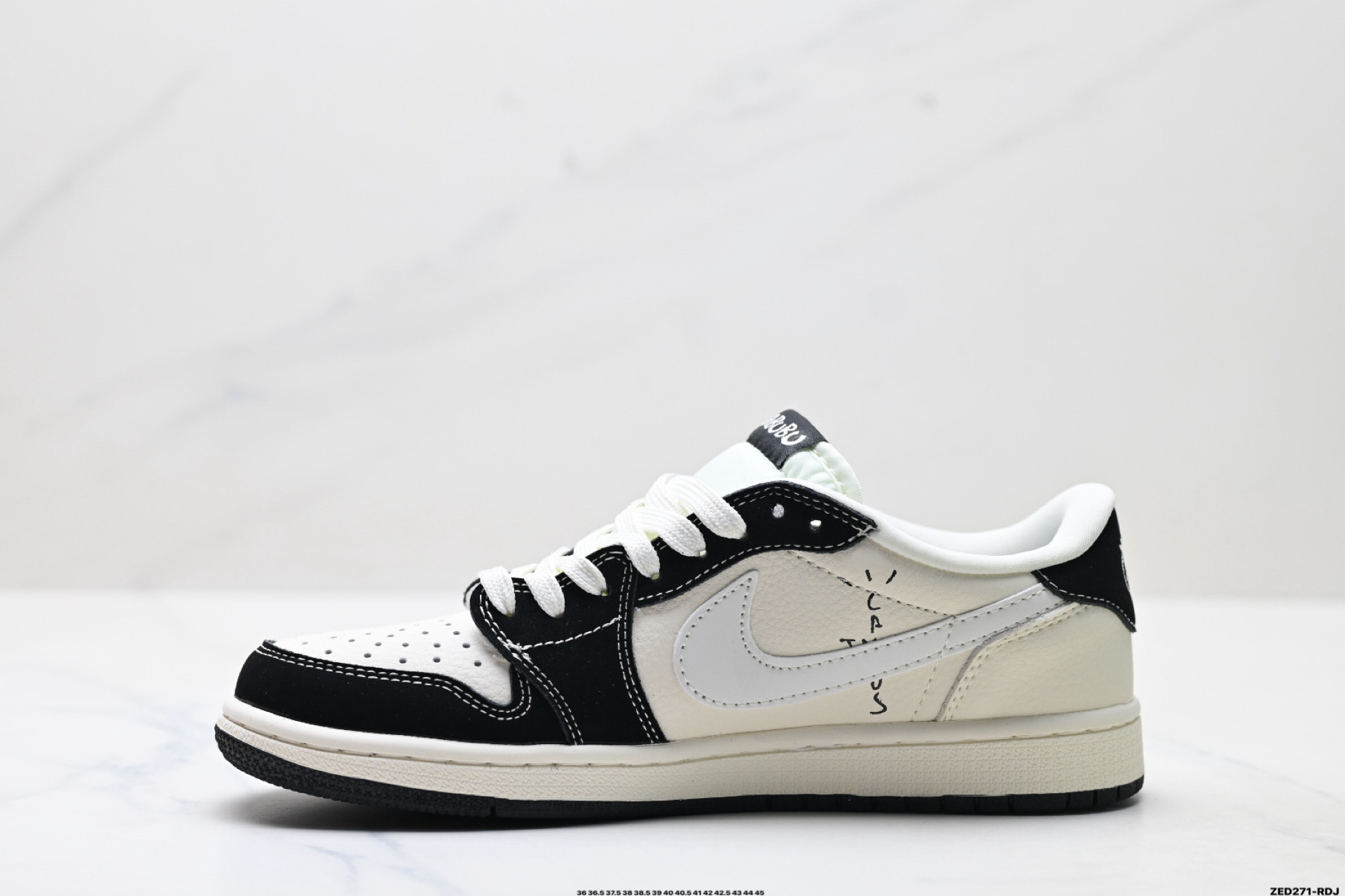 Nike Air Jordan 1 x Travis Scott AJ1倒勾 乔一倒钩 ‘DIY’定制 耐克 低帮文化篮球鞋 DX1888-096