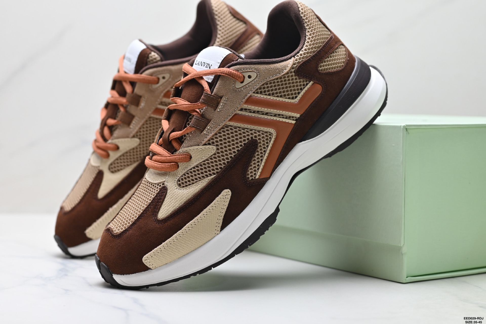 Lanvin浪凡 Jia 牛皮革 圆头系带 低帮 生活休闲鞋