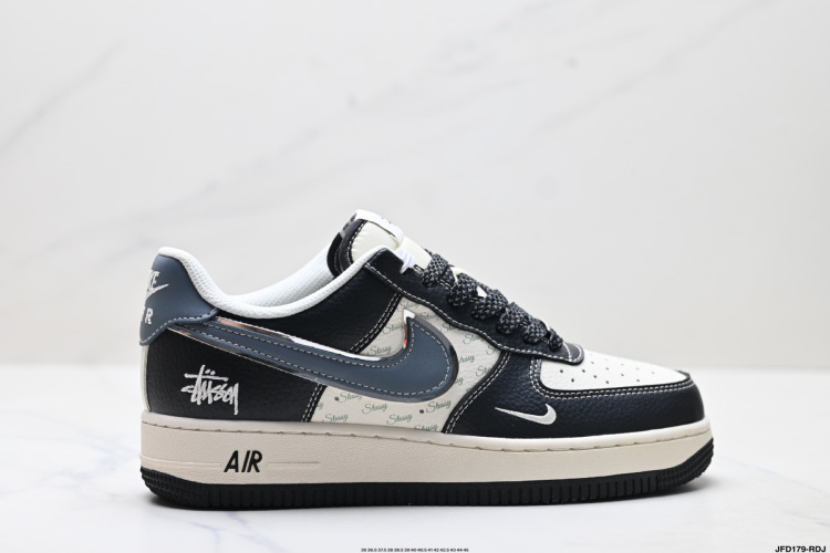 Nike Air Force 1 '07 Stussy Collab Black and White Low-Top Sneakers 1 Nike Air Force 1 ’07 Stussy Collab Black and White Low-Top Sneakers