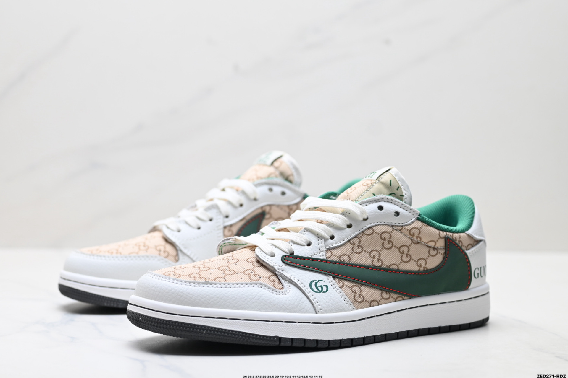 Nike Air Jordan 1 x Travis Scott AJ1倒勾 乔一倒钩 ‘DIY’定制 耐克 低帮文化篮球鞋 DZ5899-003