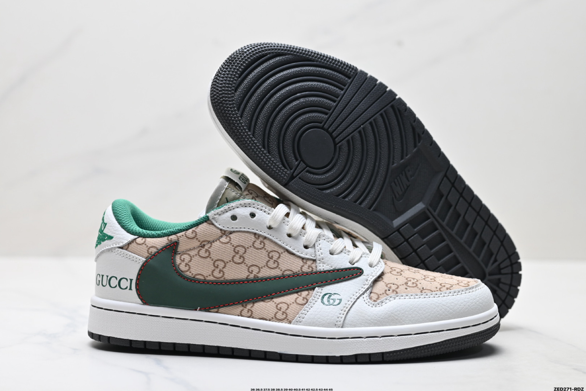 Nike Air Jordan 1 x Travis Scott AJ1倒勾 乔一倒钩 ‘DIY’定制 耐克 低帮文化篮球鞋 DZ5899-003