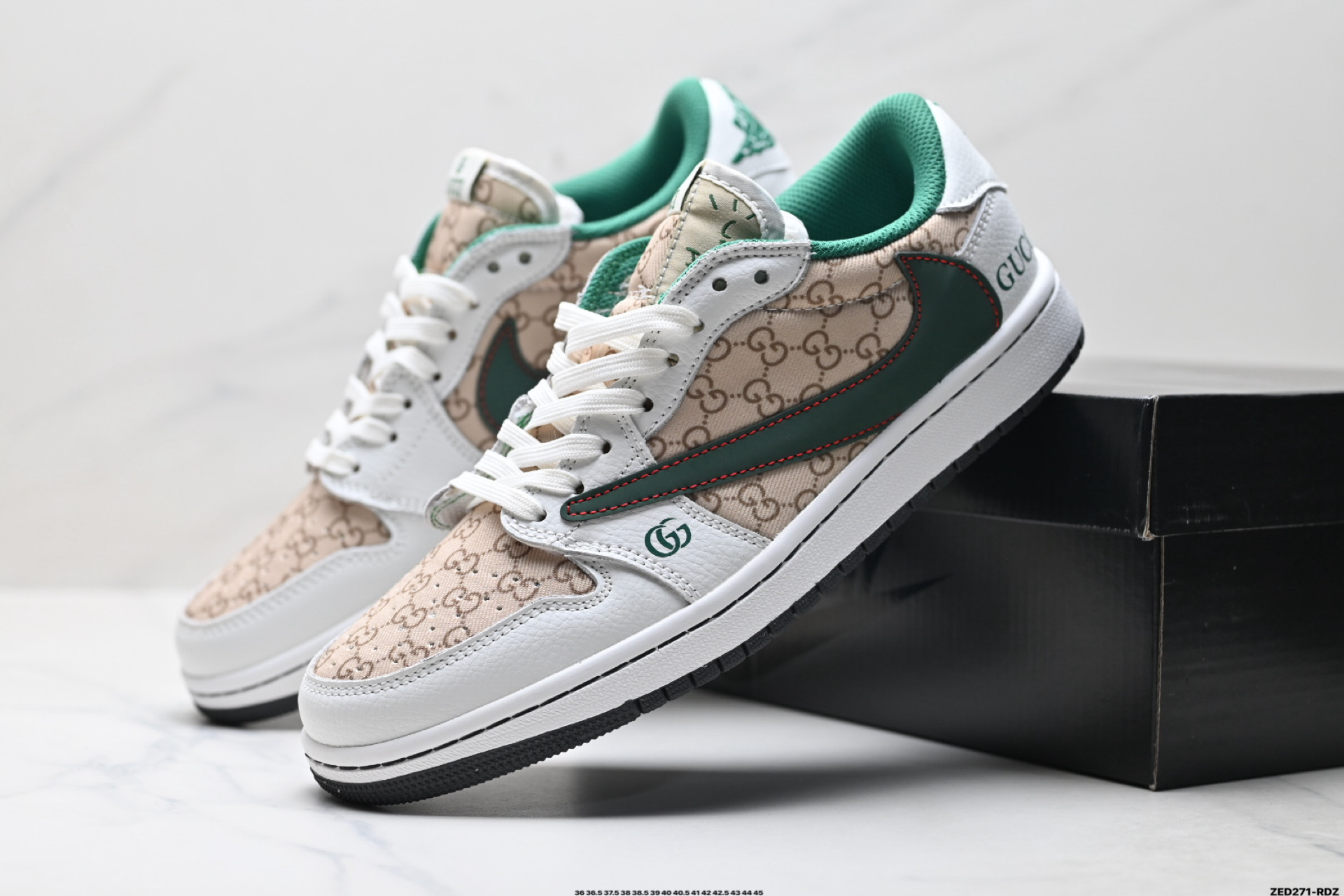 Nike Air Jordan 1 x Travis Scott AJ1倒勾 乔一倒钩 ‘DIY’定制 耐克 低帮文化篮球鞋 DZ5899-003