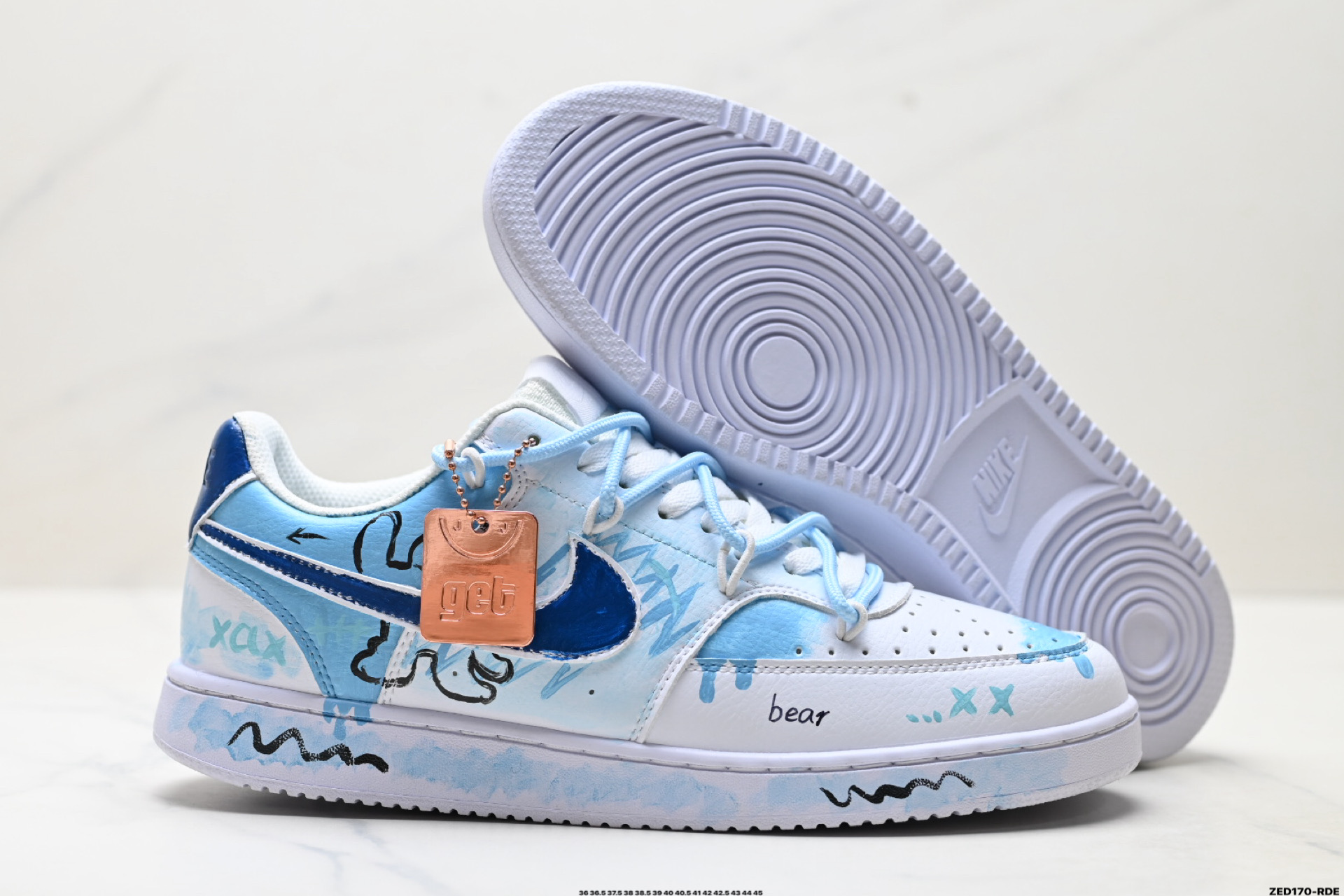 NIKE COURT VISION LO ‘DIY’定制 低帮百搭 透气休闲运动板鞋 DH2987-101