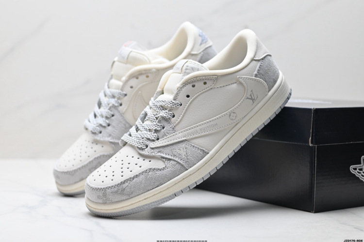 Louis Vuitton x Air Jordan 1 Low Custom Sneakers, Designer White 1 Louis Vuitton x Air Jordan 1 Low Custom Sneakers, Designer White
