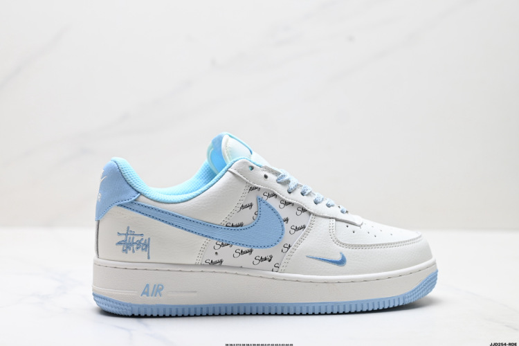 Nike Air Force 1 '07 Stussy Collab White/Light Blue - Limited Edition 1 Nike Air Force 1 ’07 Stussy Collab White/Light Blue – Limited Edition