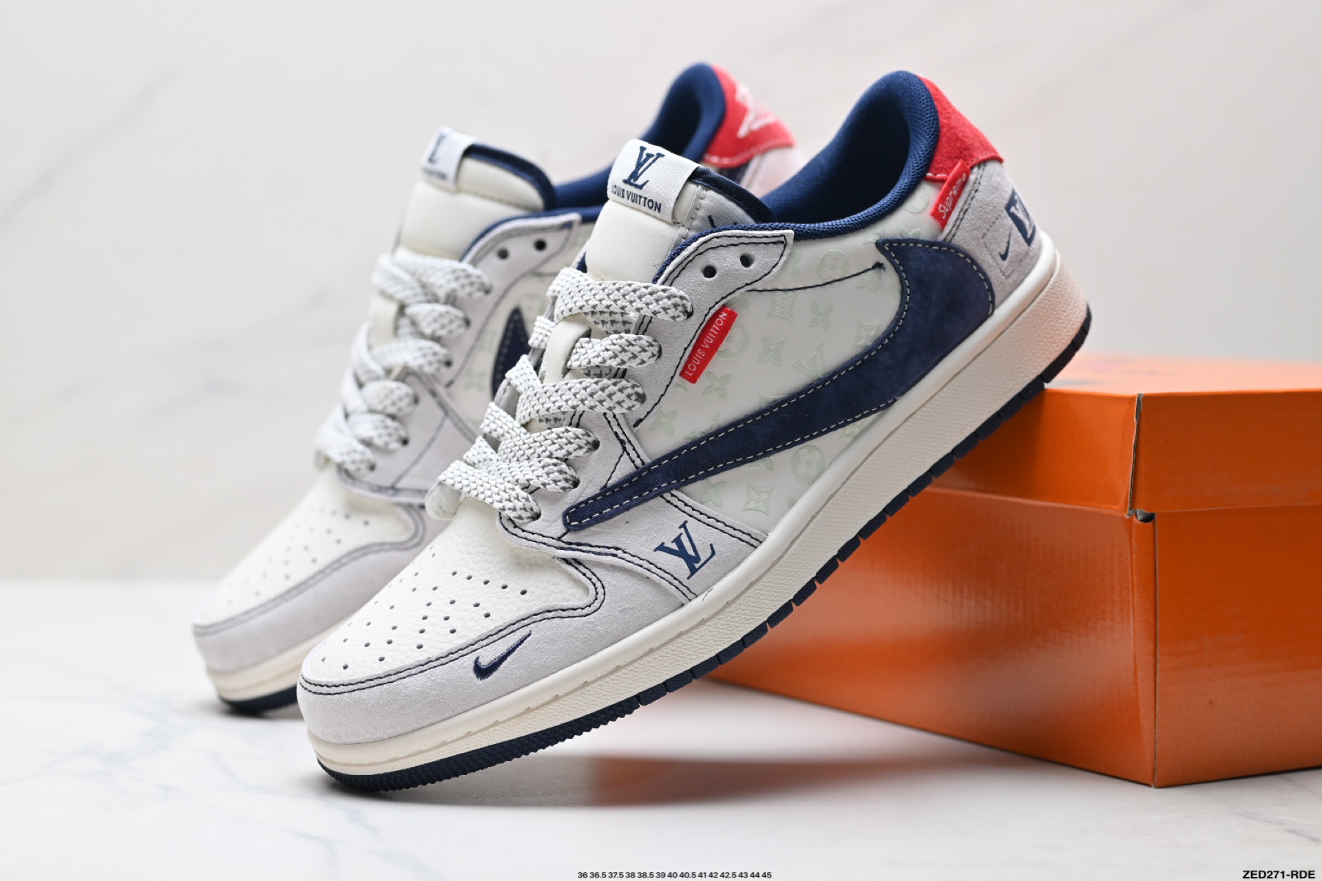 Nike Air Jordan 1 x Travis Scott AJ1倒勾 乔一倒钩 ‘DIY’定制 耐克 低帮文化篮球鞋 CX5050-Y15