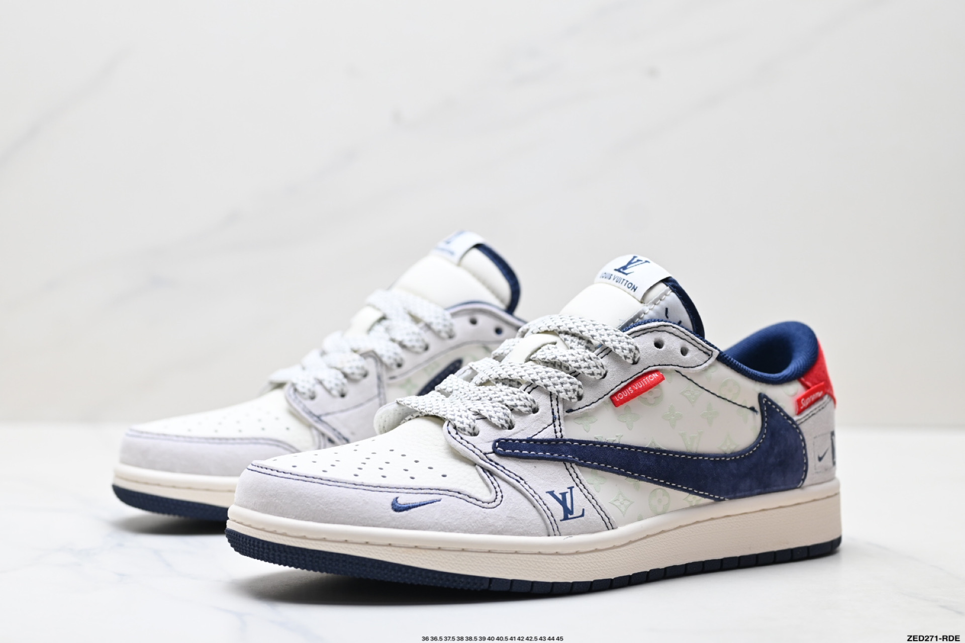 Nike Air Jordan 1 x Travis Scott AJ1倒勾 乔一倒钩 ‘DIY’定制 耐克 低帮文化篮球鞋 CX5050-Y15