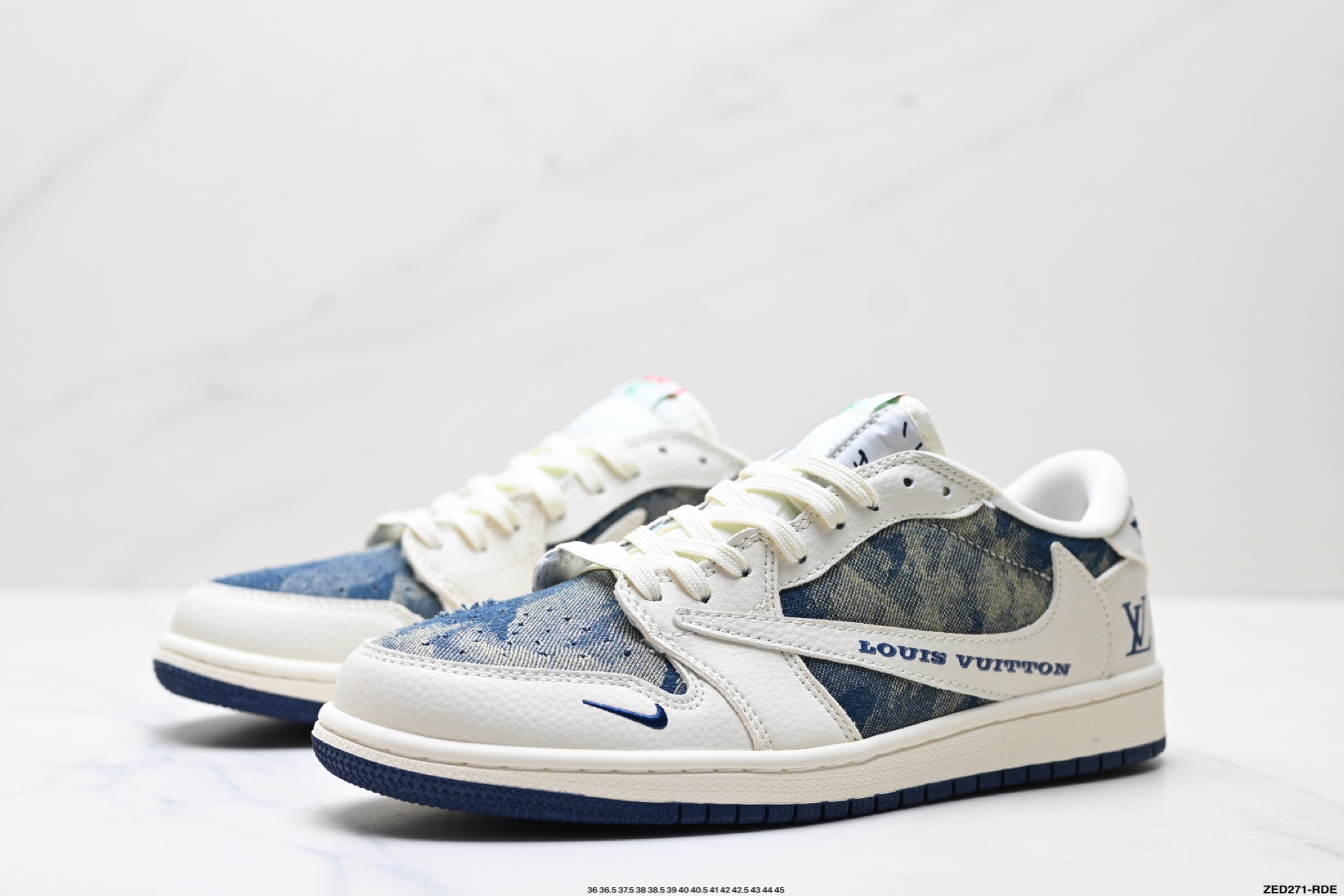 Nike Air Jordan 1 x Travis Scott AJ1倒勾 乔一倒钩 ‘DIY’定制 耐克 低帮文化篮球鞋 LD2028-044