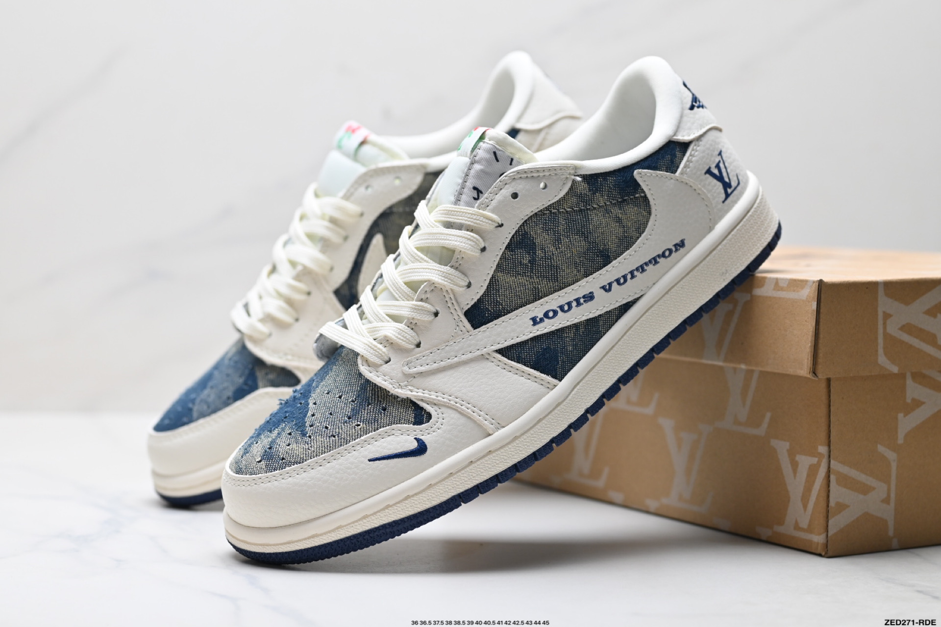 Nike Air Jordan 1 x Travis Scott AJ1倒勾 乔一倒钩 ‘DIY’定制 耐克 低帮文化篮球鞋 LD2028-044