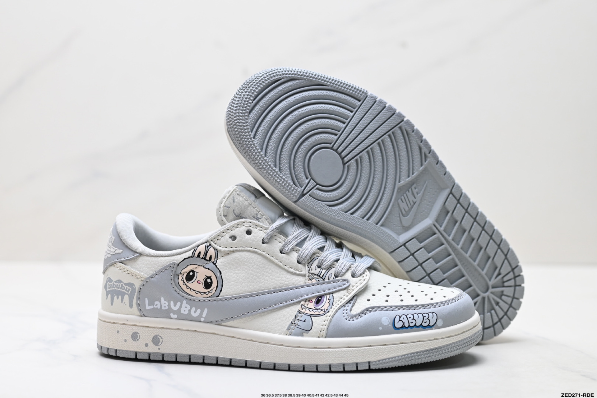 Nike Air Jordan 1 x Travis Scott AJ1倒勾 乔一倒钩 ‘DIY’定制 耐克 低帮文化篮球鞋 JW1188-163