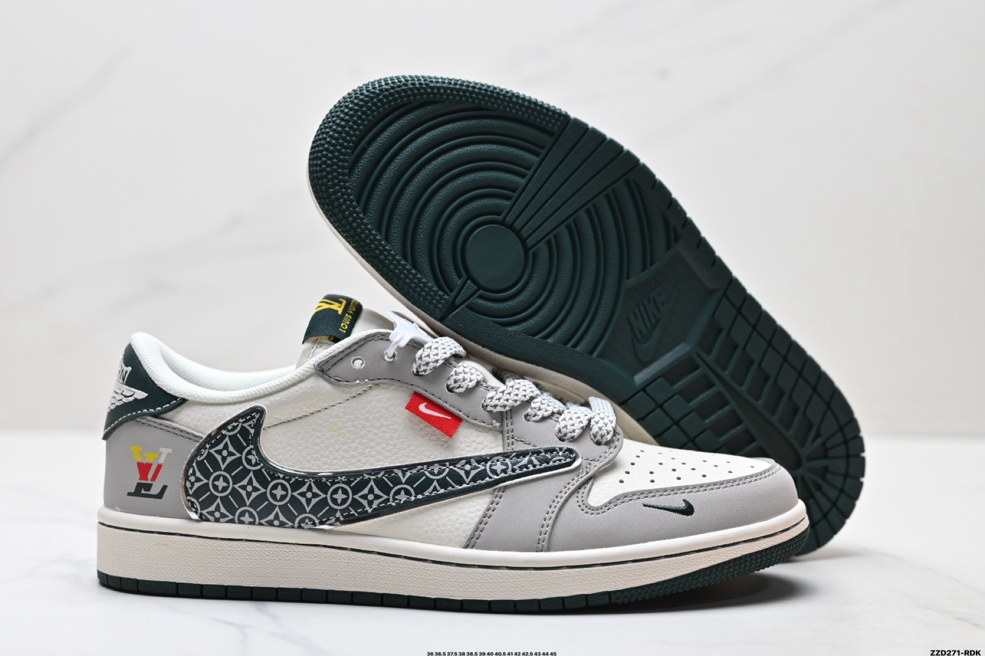 Nike Air Jordan 1 x Travis Scott AJ1倒勾 乔一倒钩 ‘DIY’定制 耐克 低帮文化篮球鞋 HS8068-041