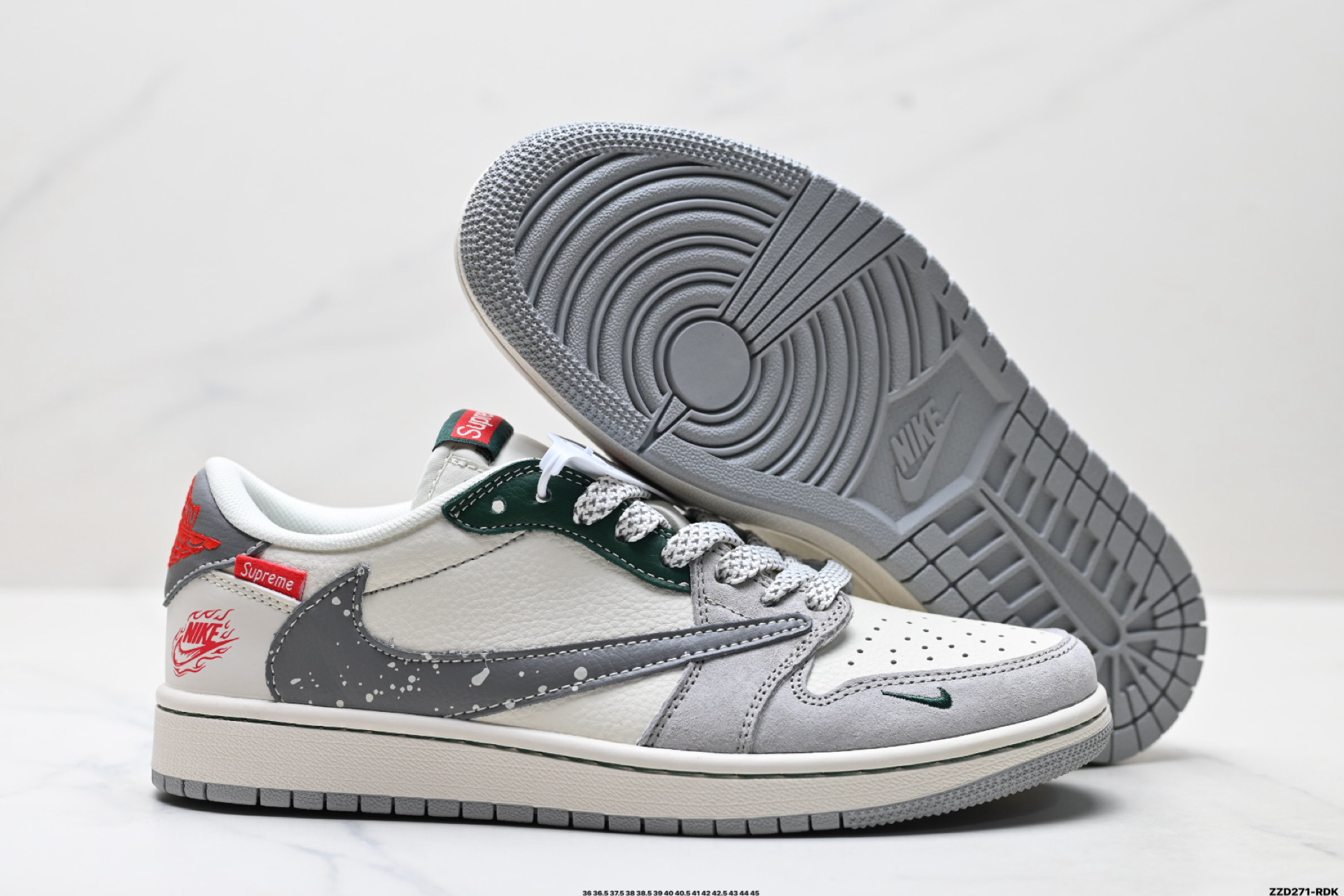 Nike Air Jordan 1 x Travis Scott AJ1倒勾 乔一倒钩 ‘DIY’定制 耐克 低帮文化篮球鞋 HS8068-043