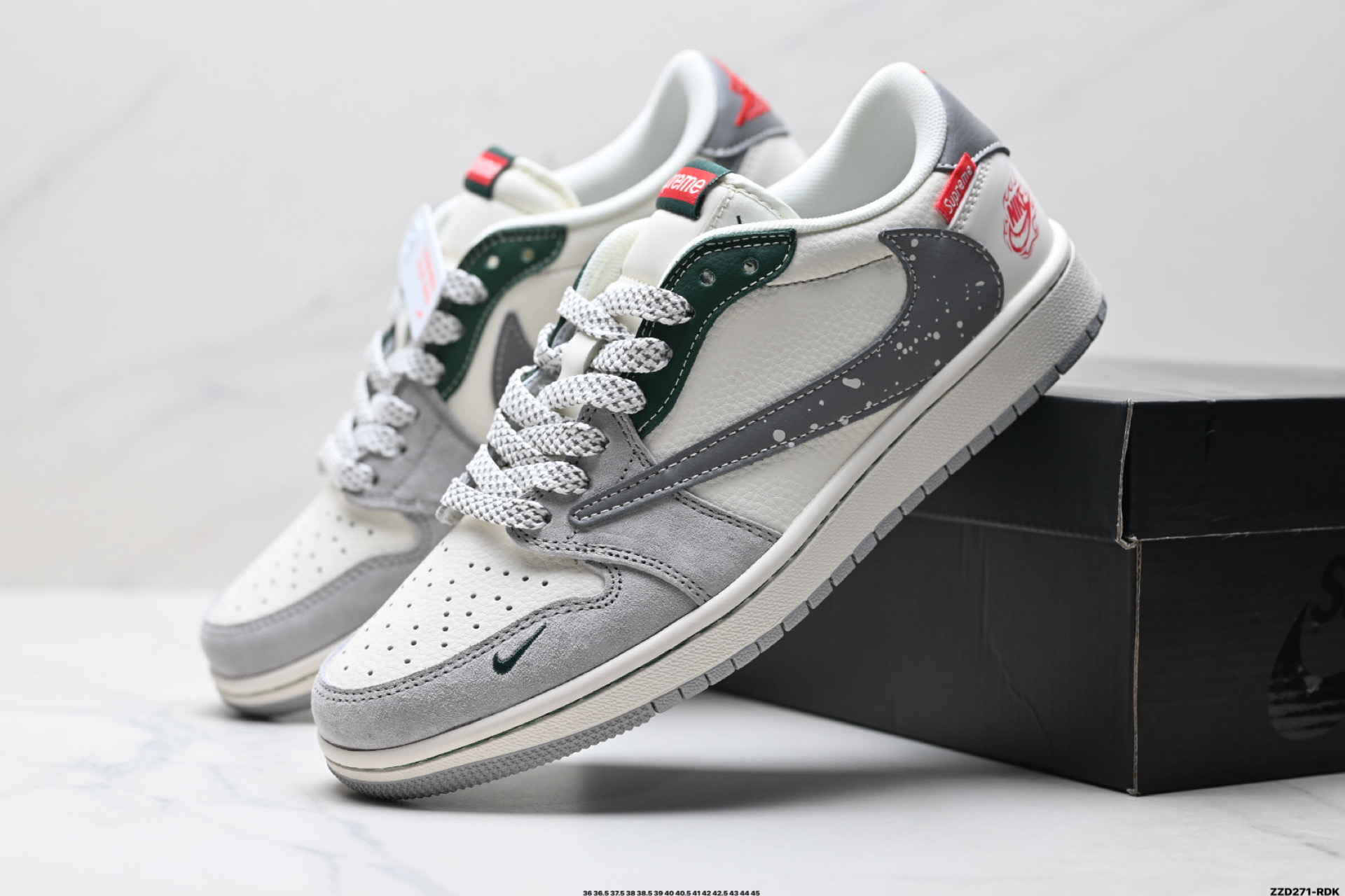 Nike Air Jordan 1 x Travis Scott AJ1倒勾 乔一倒钩 ‘DIY’定制 耐克 低帮文化篮球鞋 HS8068-043