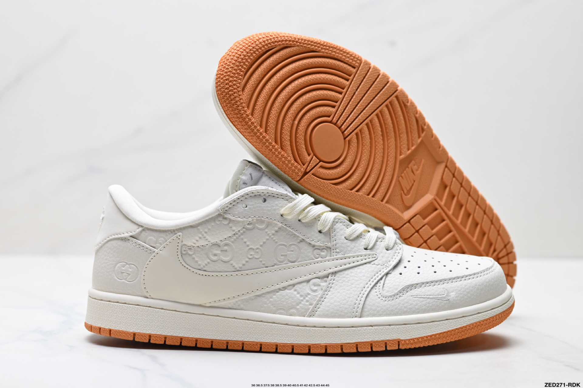 Nike Air Jordan 1 x Travis Scott AJ1倒勾 乔一倒钩 ‘DIY’定制 耐克 低帮文化篮球鞋 LD2028-049