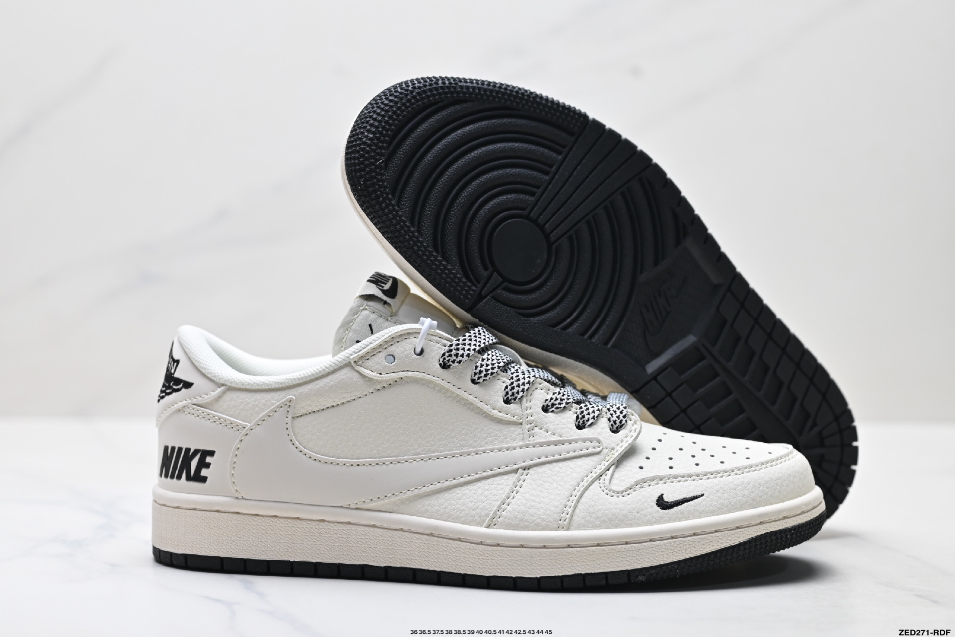 Nike Air Jordan 1 x Travis Scott AJ1倒勾 乔一倒钩 ‘DIY’定制 耐克 低帮文化篮球鞋 JP1668-254