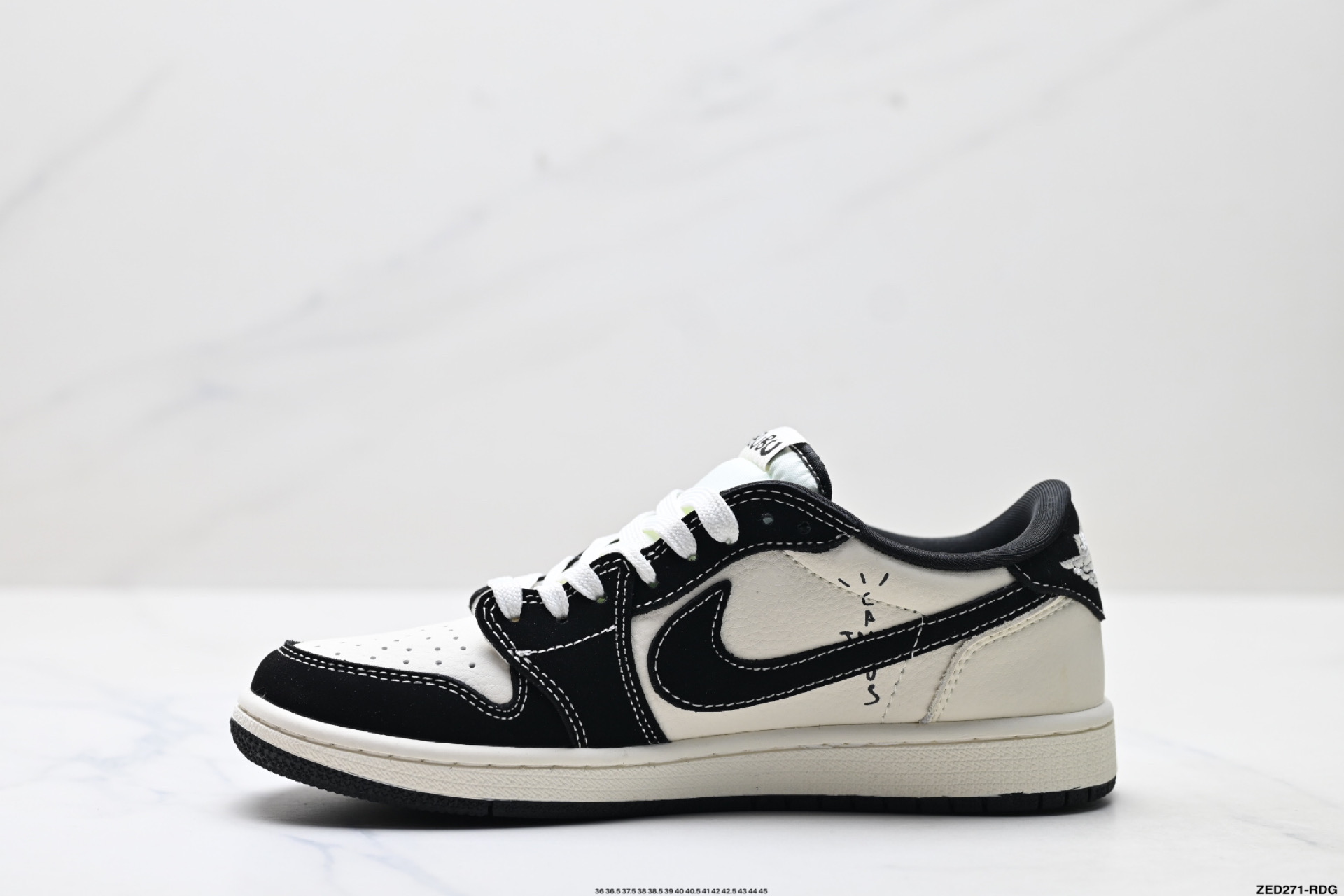 Nike Air Jordan 1 x Travis Scott AJ1倒勾 乔一倒钩 ‘DIY’定制 耐克 低帮文化篮球鞋 DD7866-112