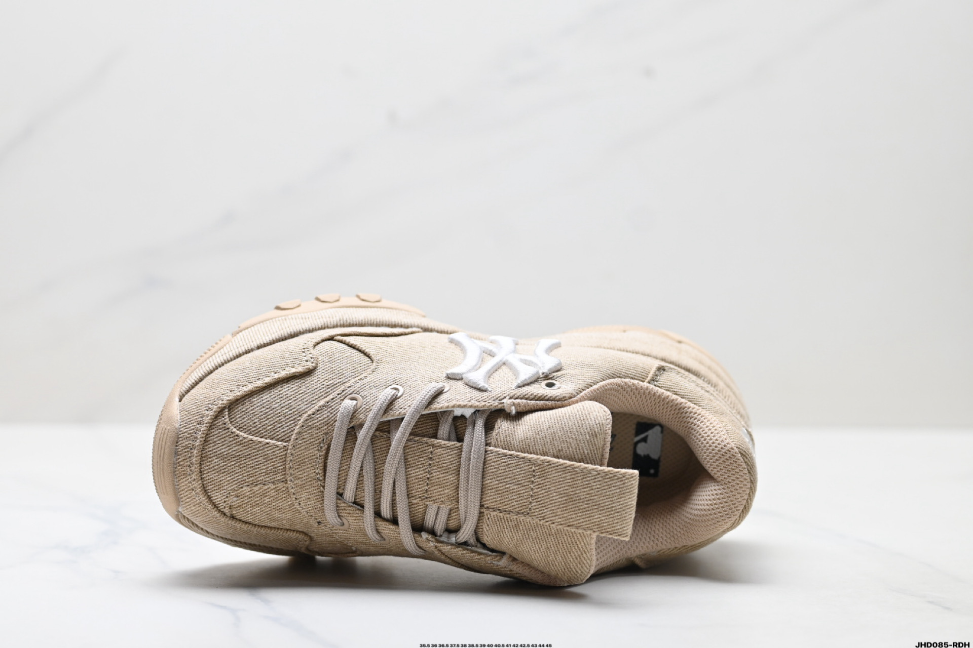 MLB BIGBALL CHUNKY VINTAGE CURSIVE 潮流百搭 厚底增高 牛仔舒适休闲鞋 防滑耐磨 低帮 老爹鞋 3ASHVT25N