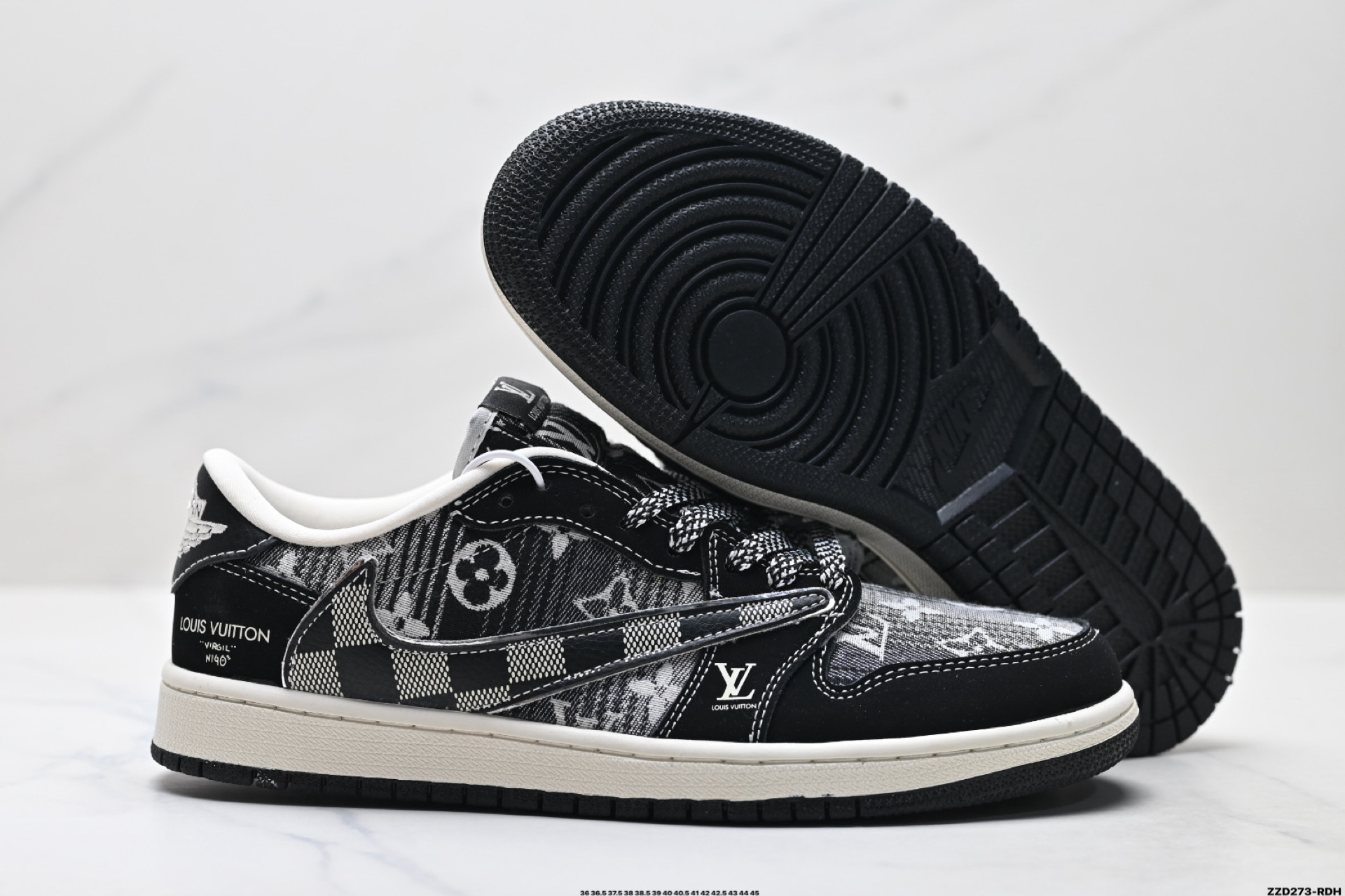 Nike Air Jordan 1 x Travis Scott AJ1倒勾 乔一倒钩 ‘DIY’定制 耐克 低帮文化篮球鞋 XS2025-063