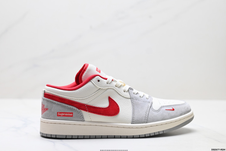 Nike Air Jordan 1 Low: Supreme Edition, Premium Leather, Casual Sneakers 1 Nike Air Jordan 1 Low: Supreme Edition, Premium Leather, Casual Sneakers
