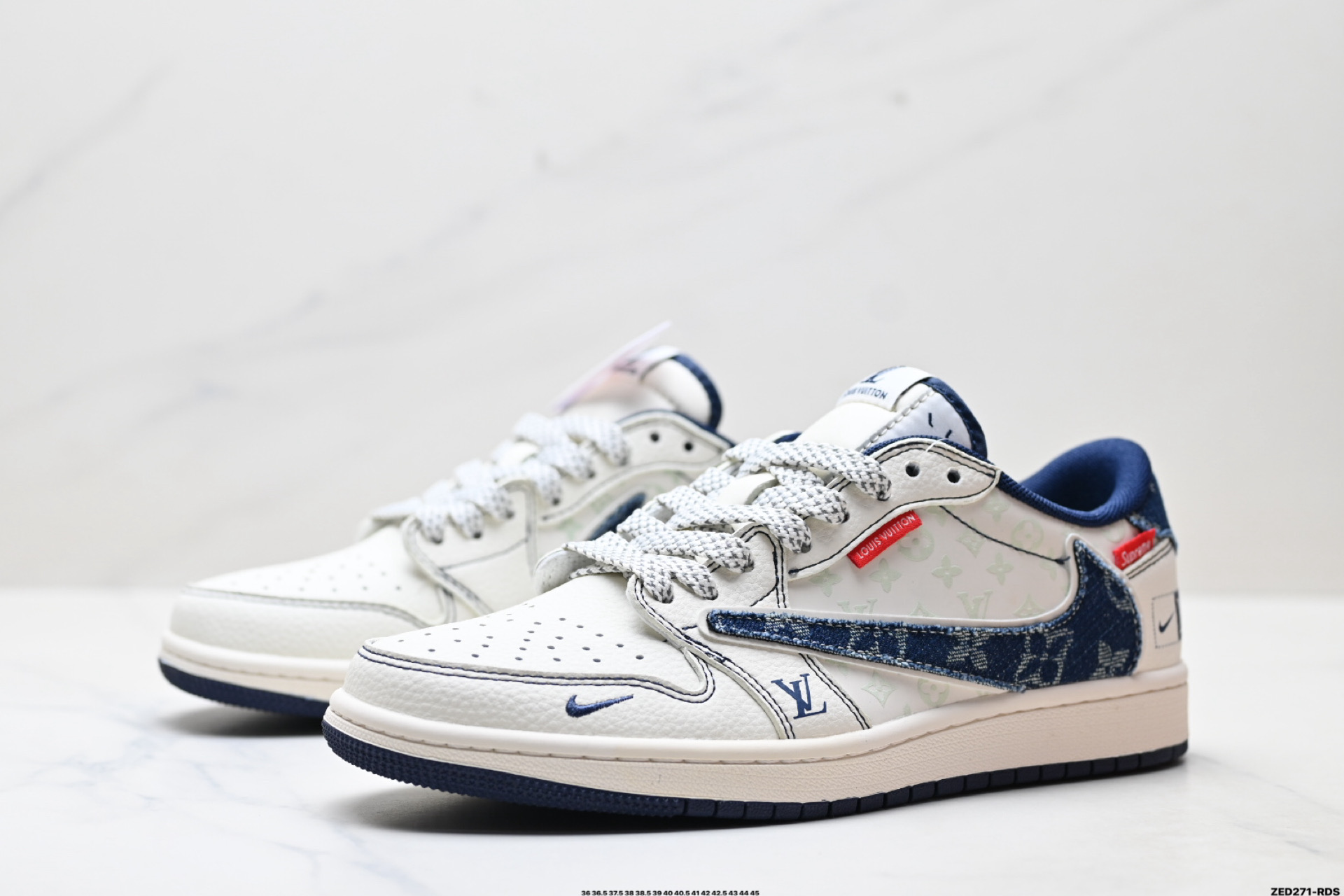 Nike Air Jordan 1 x Travis Scott AJ1倒勾 乔一倒钩 ‘DIY’定制 耐克 低帮文化篮球鞋 CX5050-Y16