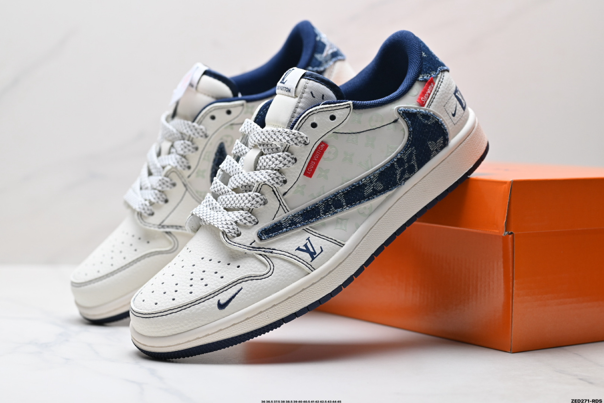 Nike Air Jordan 1 x Travis Scott AJ1倒勾 乔一倒钩 ‘DIY’定制 耐克 低帮文化篮球鞋 CX5050-Y16