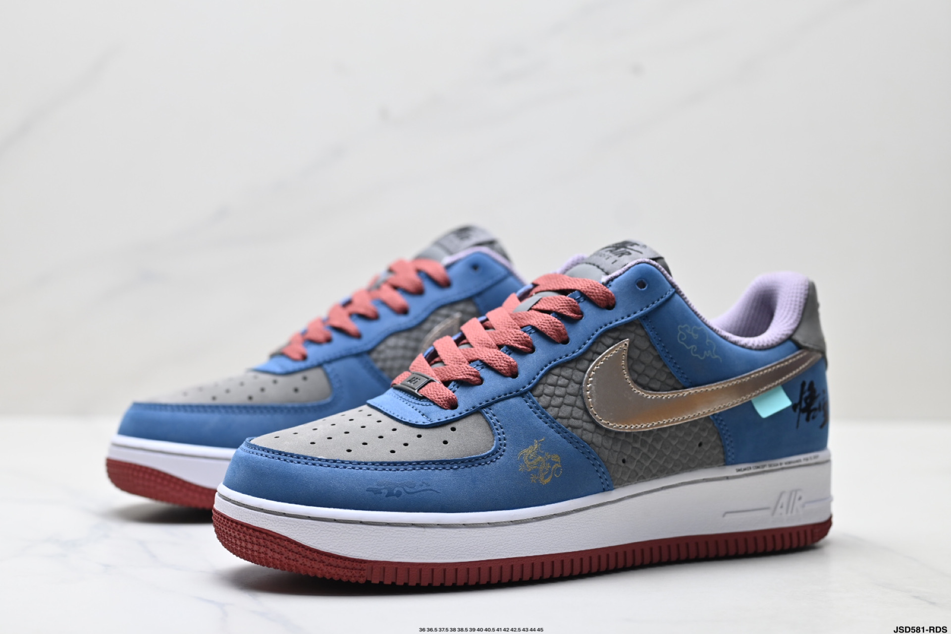 Nike Air Force 1 Low 黑神话悟空 祥云龙纹 复古潮流男女球鞋定制 AF2434-109