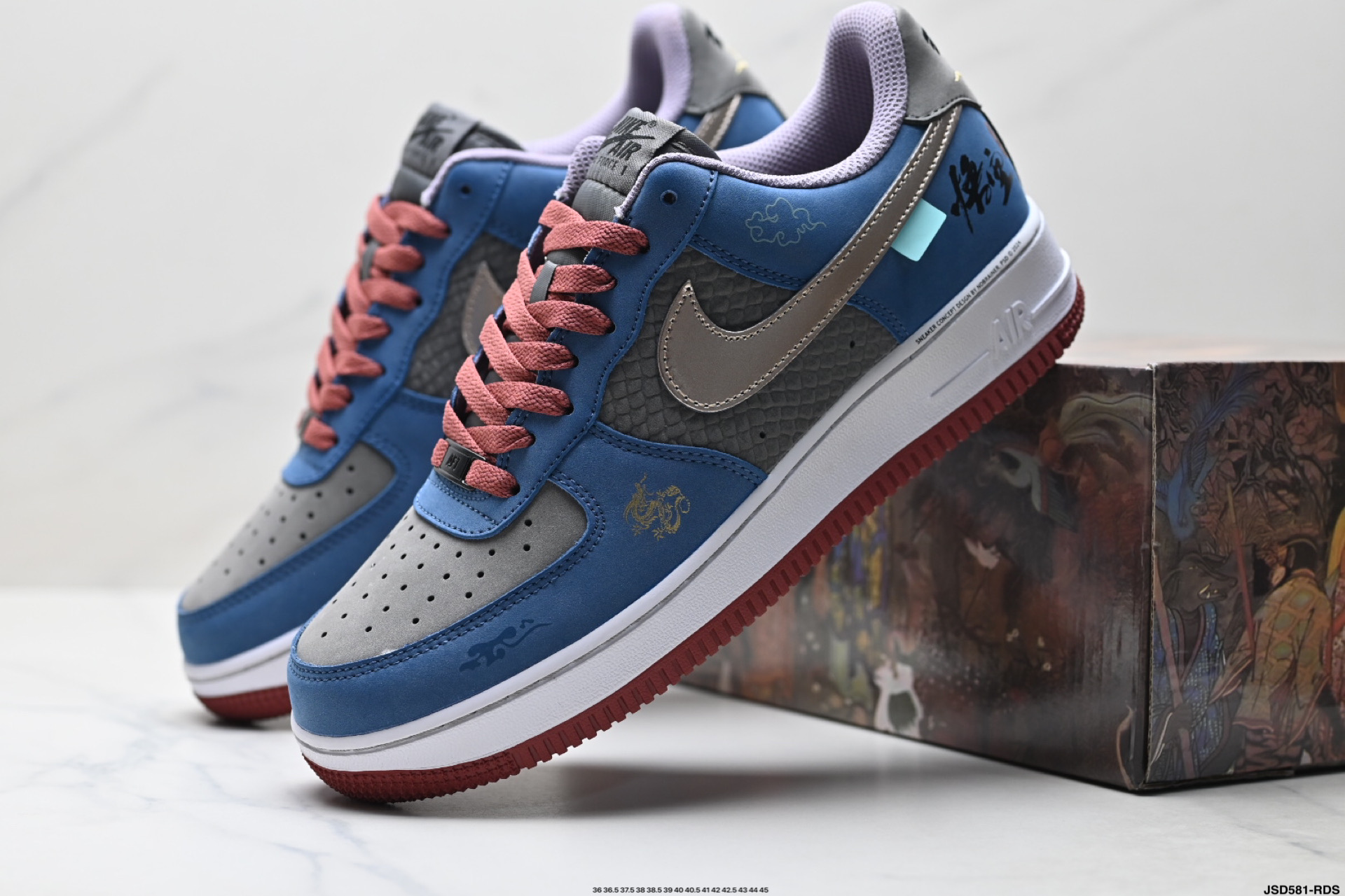Nike Air Force 1 Low 黑神话悟空 祥云龙纹 复古潮流男女球鞋定制 AF2434-109