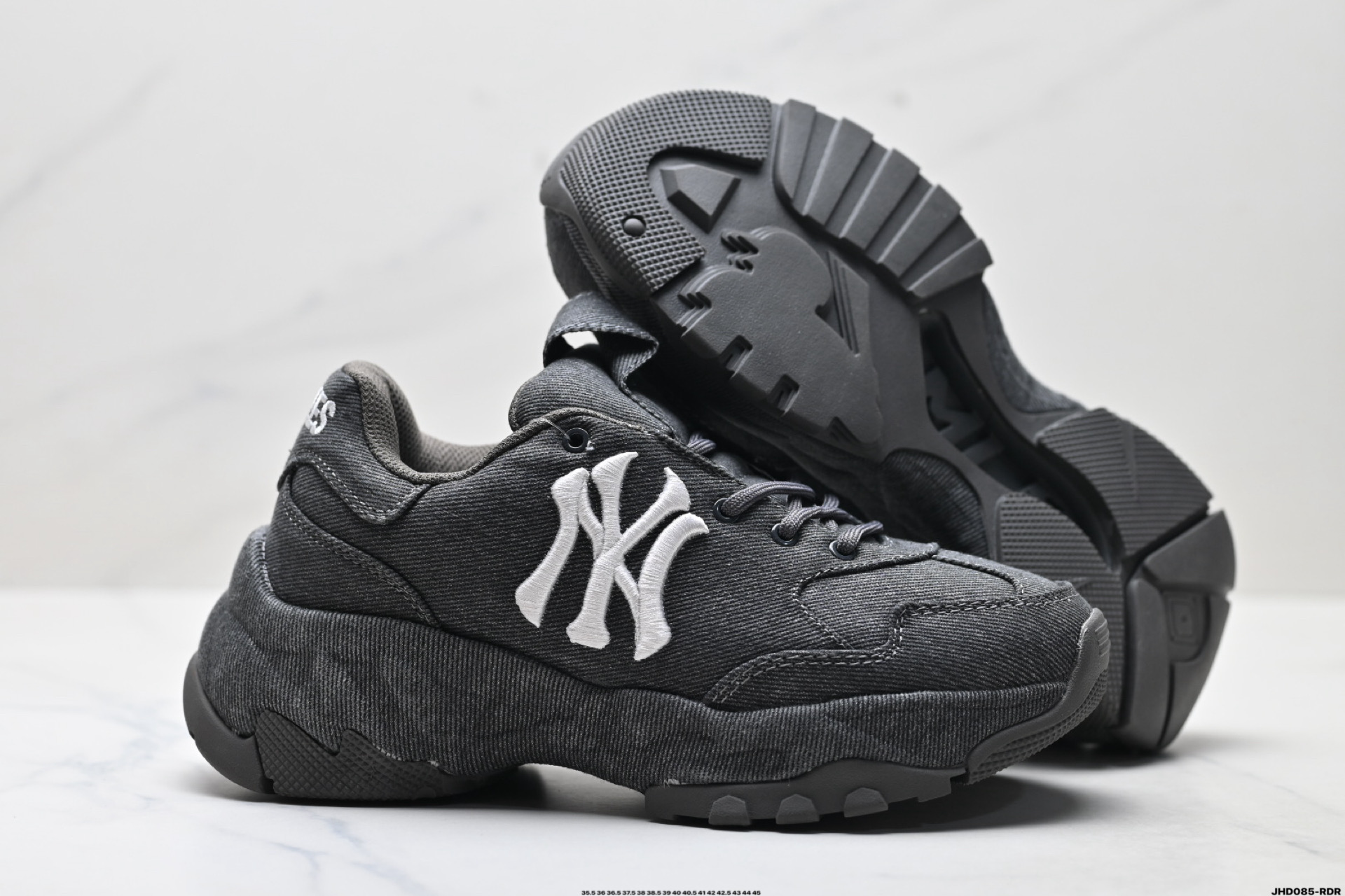 MLB BIGBALL CHUNKY VINTAGE CURSIVE 潮流百搭 厚底增高 牛仔舒适休闲鞋 防滑耐磨 低帮 老爹鞋 3ASHVT25N