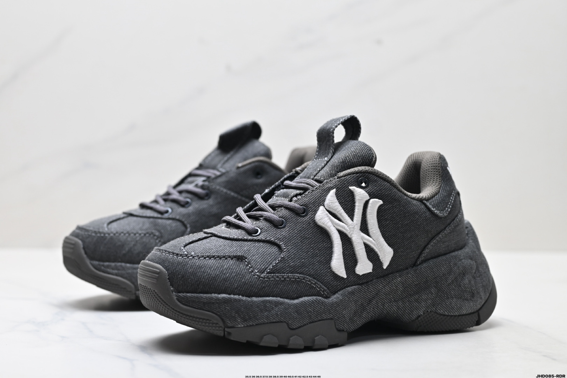 MLB BIGBALL CHUNKY VINTAGE CURSIVE 潮流百搭 厚底增高 牛仔舒适休闲鞋 防滑耐磨 低帮 老爹鞋 3ASHVT25N