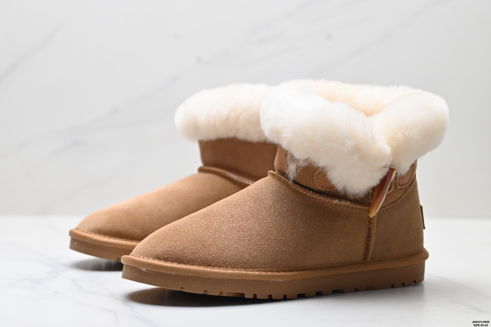 UGG保暖減震 加绒潮流 牛角扣 时尚百搭 短筒 雪地靴