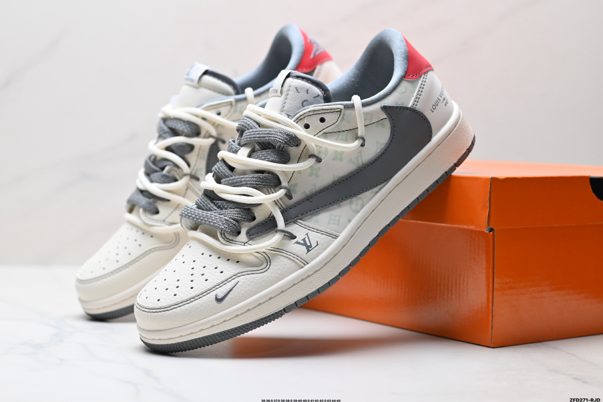 Nike Air Jordan 1 x Travis Scott AJ1倒勾 乔一倒钩 ‘DIY’定制 耐克 低帮文化篮球鞋 HT5088-605