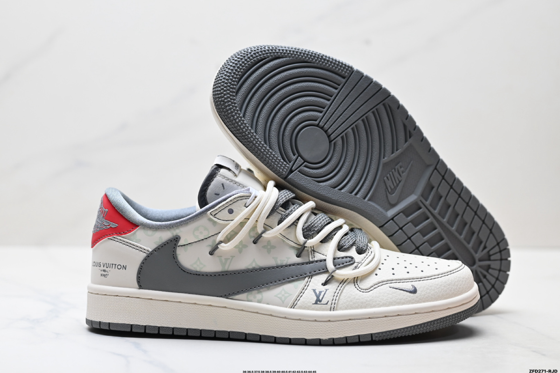 Nike Air Jordan 1 x Travis Scott AJ1倒勾 乔一倒钩 ‘DIY’定制 耐克 低帮文化篮球鞋 HT5088-605