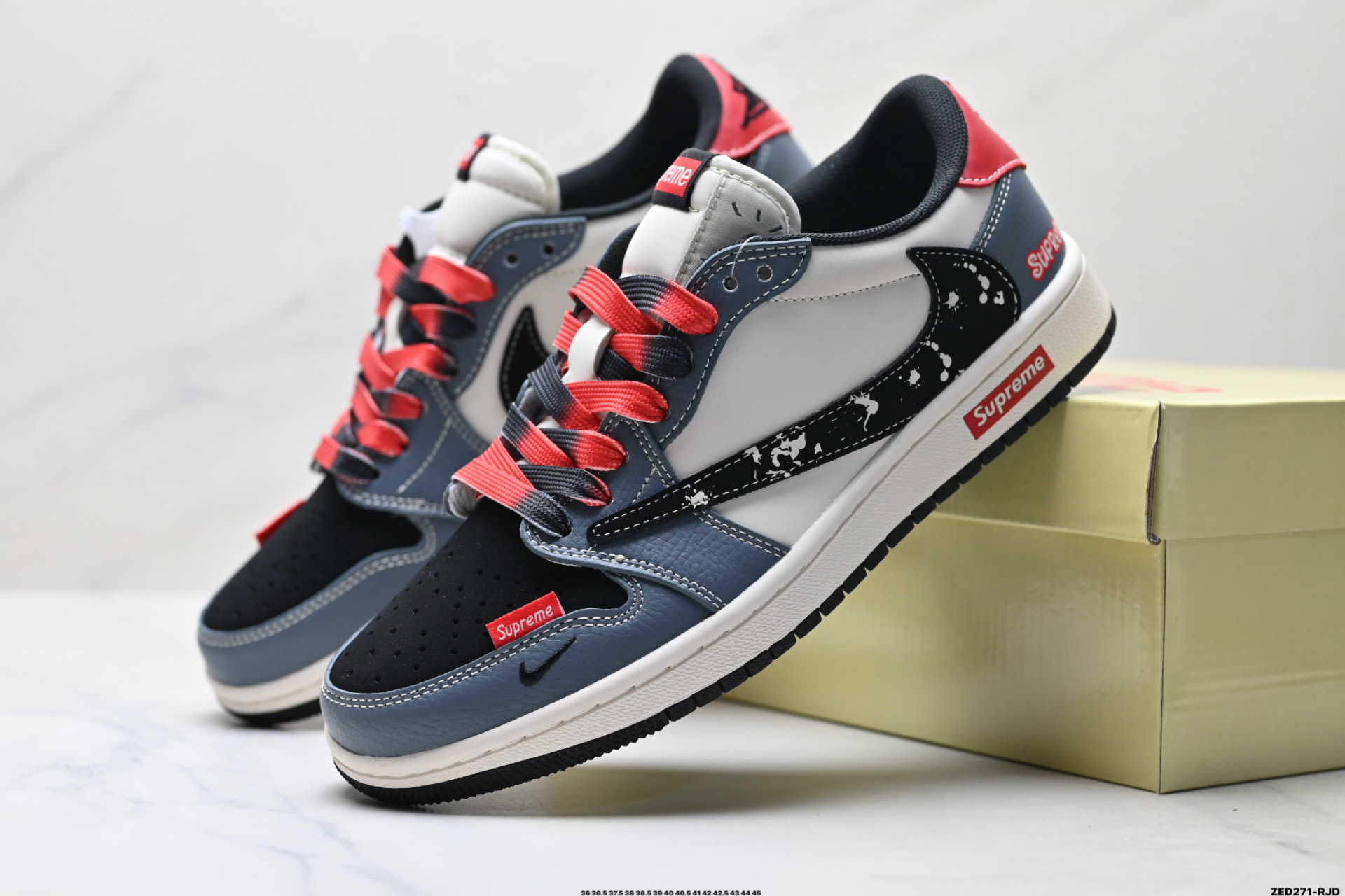 Nike Air Jordan 1 x Travis Scott AJ1倒勾 乔一倒钩 ‘DIY’定制 耐克 低帮文化篮球鞋 QW5088-202