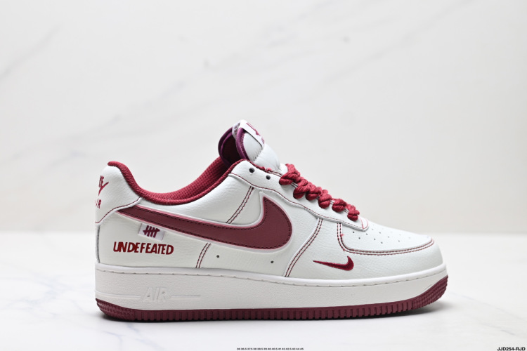 Nike Air Force 1 '07 Low Undefeated White Bordeaux Casual Sneakers 1 Nike Air Force 1 ’07 Low Undefeated White Bordeaux Casual Sneakers